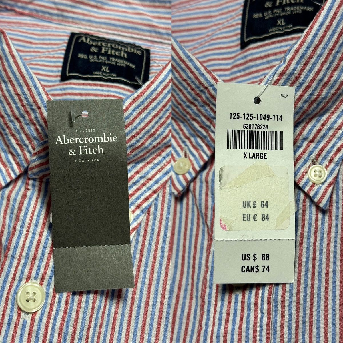 Abercrombie & Fitch Abercrombie & Fitch Striped Button Up Shirt Size US XL / EU 56 / 4 - 9 Thumbnail