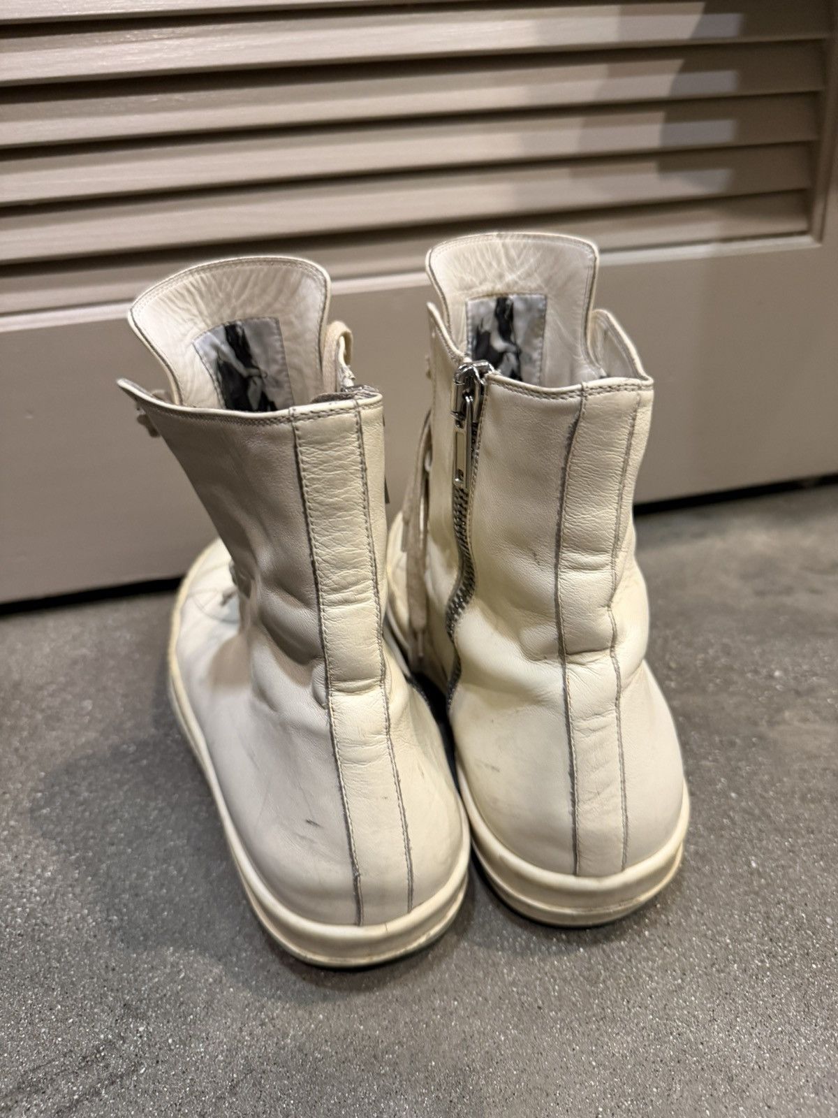 Rick Owens SS18 Milk Leather Ramone Hightop Sneakers 45.5 Size US 13 / EU 46 - 4 Thumbnail