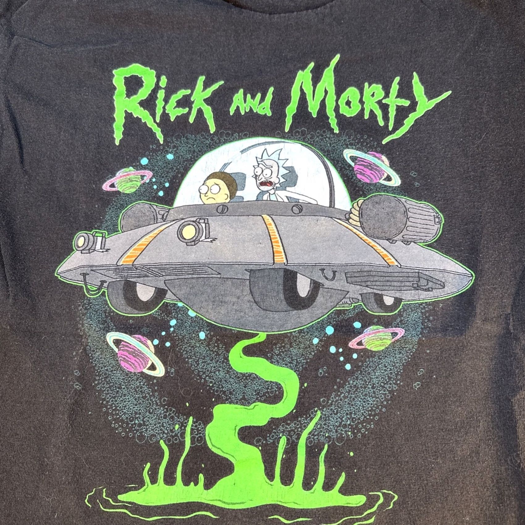 Ripple Junction Rick and Morty spaceship graphic black t-shirt Mens Large L Shirt Size US L / EU 52-54 / 3 - 2 Thumbnail