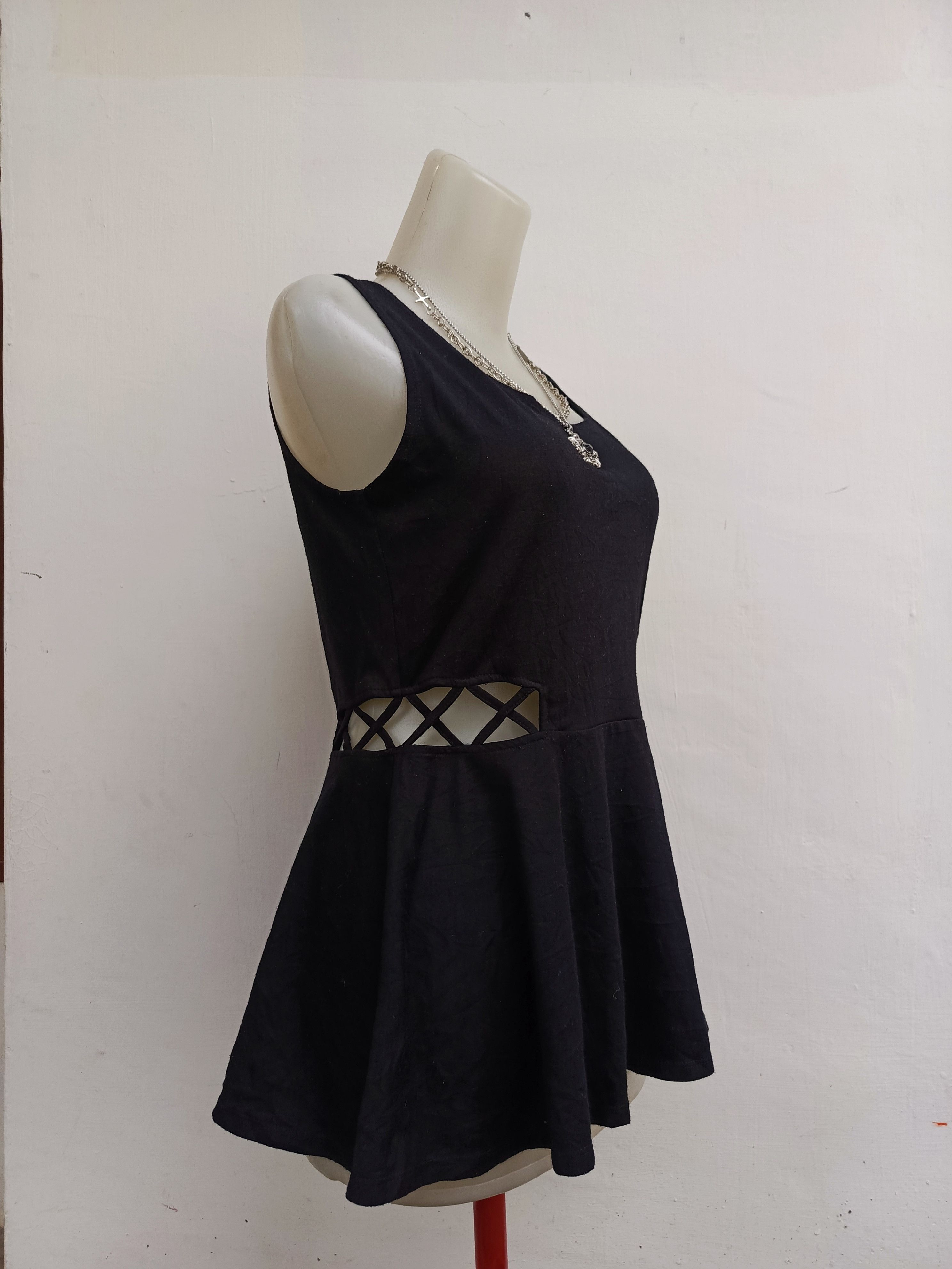 Japanese Brand OZOC Black Tank Top Japanese Style Size XS / US 0-2 / IT 36-38 - 3 Thumbnail