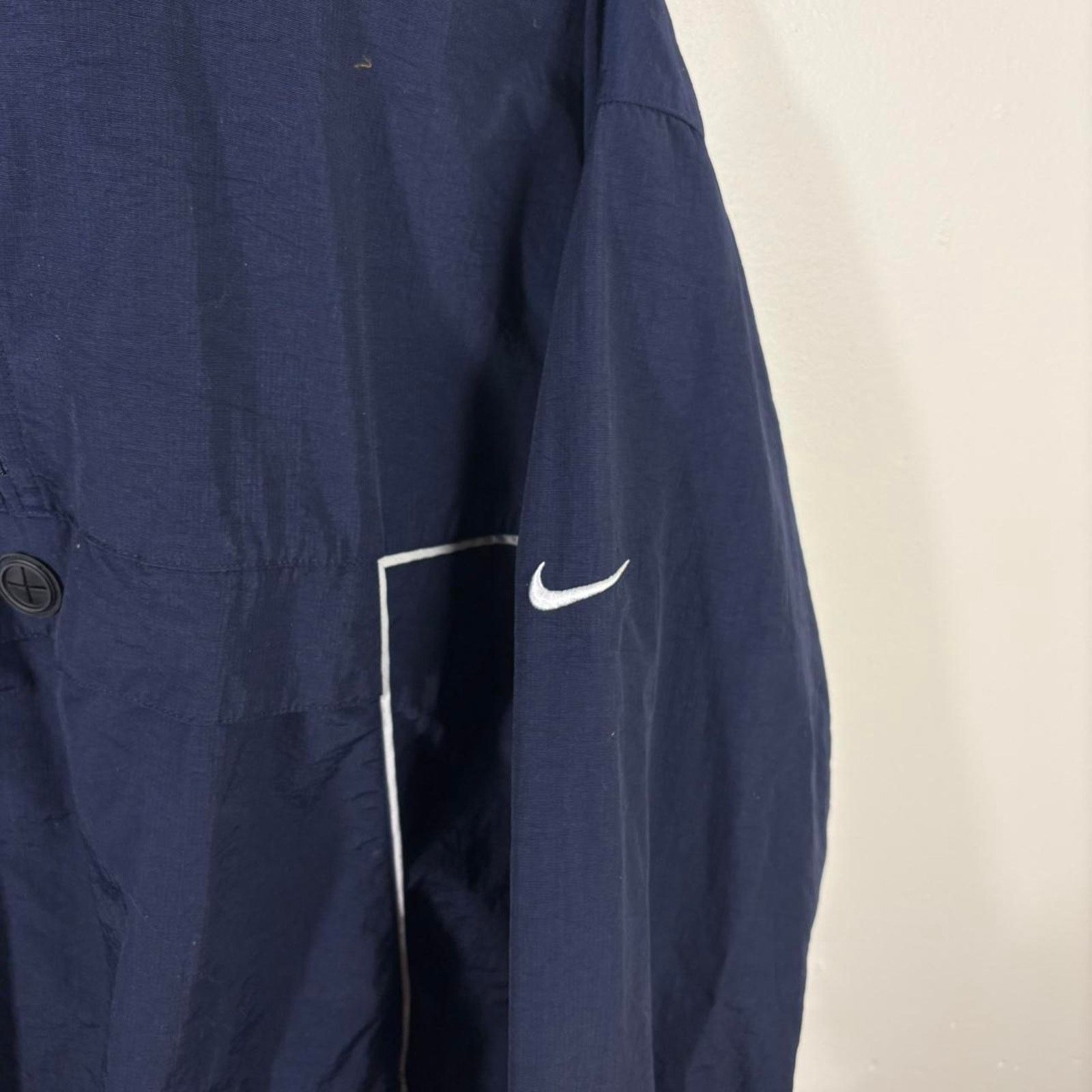 Nike Nike y2k navy blue windbreaker Size US XL / EU 56 / 4 - 2 Thumbnail