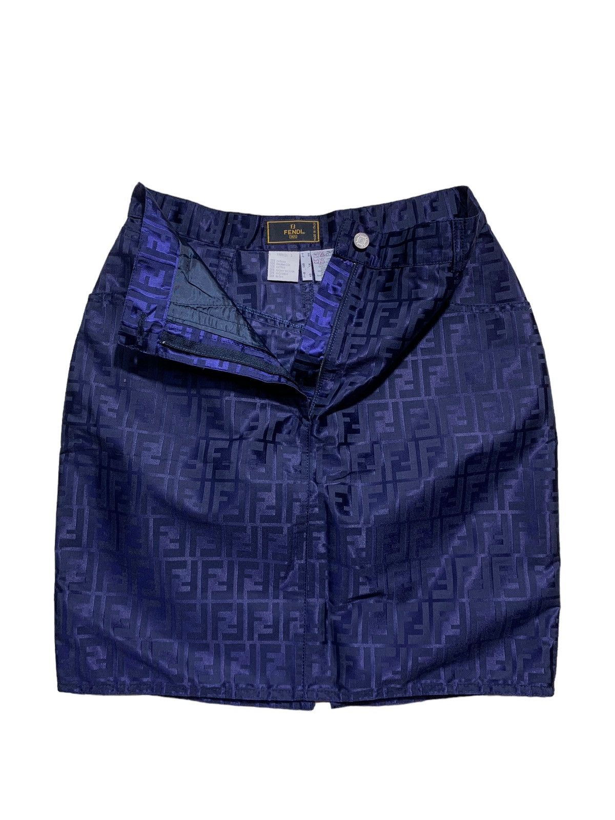 Fendi 🔥FENDI ZUCCA MONOGRAM BLUE MINI SKIRTS Size 28" / US 6 / IT 42 - 6 Thumbnail