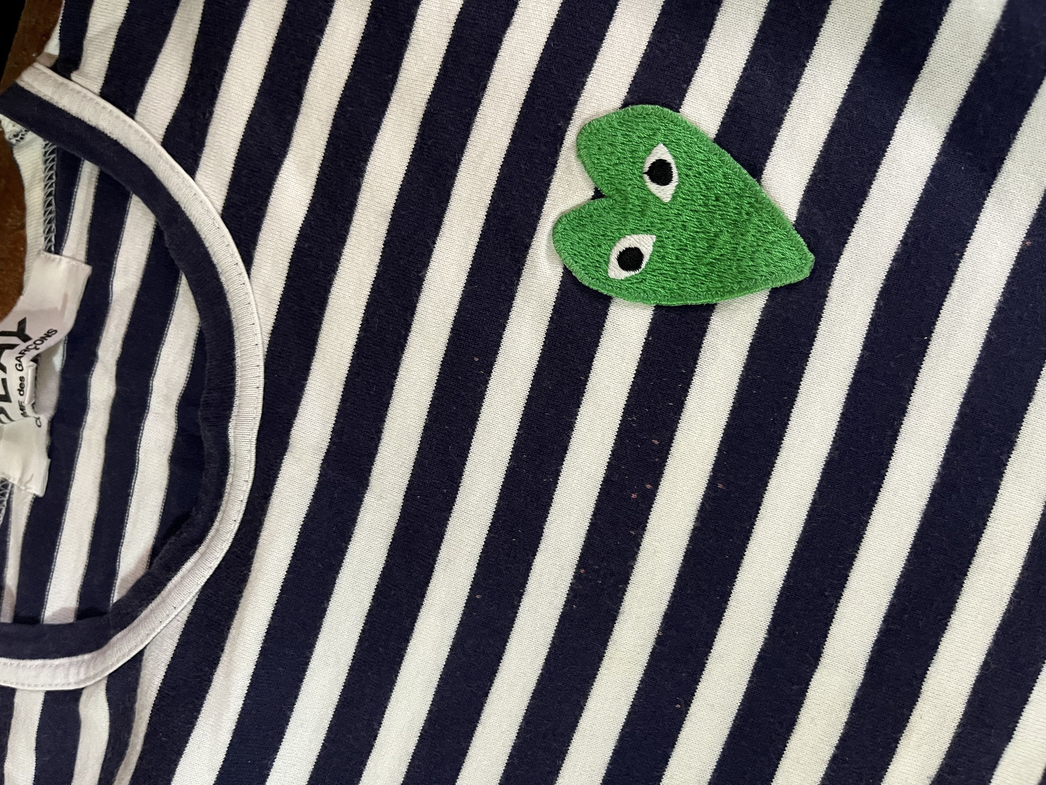 Comme des Garcons × Comme des Garcons PLAY Comme des Garcons PLAY Green Emblem Striped L/S T-shirt Size US S / EU 44-46 / 1 - 4 Thumbnail