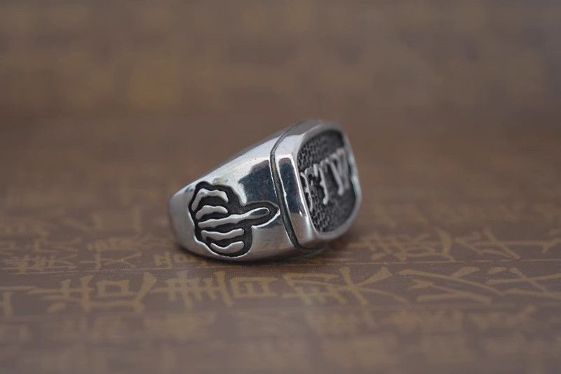Jewelry Retro Jewelry Rings Open Size Chrome Ring (Size 7-13) Size ONE SIZE - 4 Thumbnail