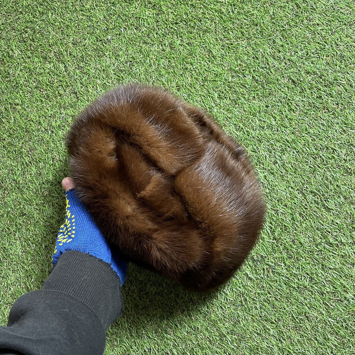 Vintage Vintage Brown Fur Felt Hat Gorpcore Cold Wear Logo Baggy OS Size ONE SIZE - 6 Thumbnail