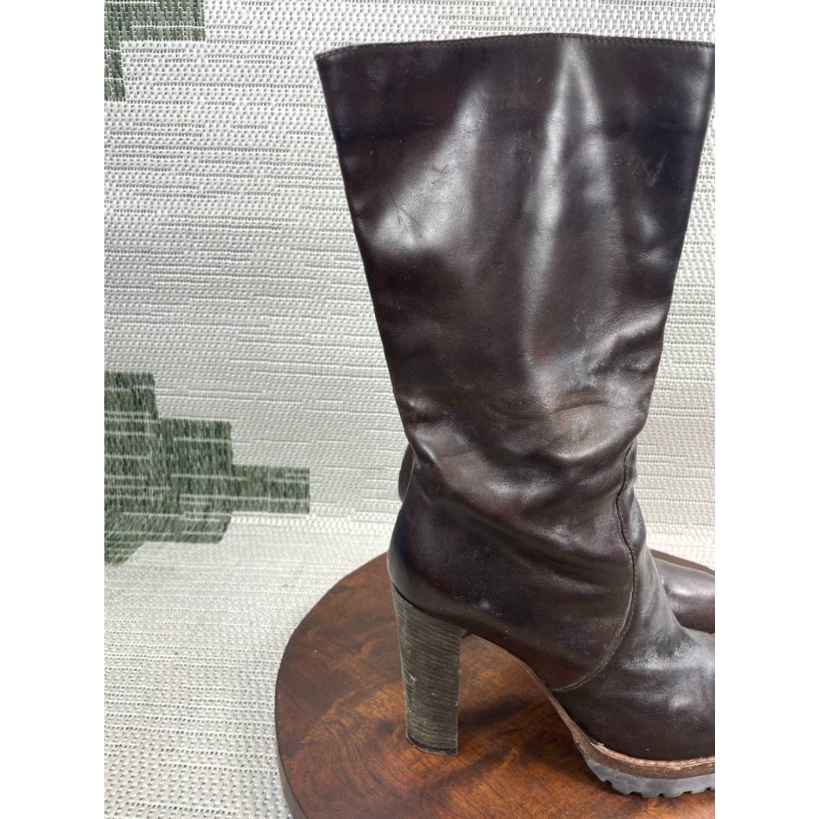 Brunello Cucinelli Brunello Cucinelli Boots Women Size 38.5 EU 8 US Brown Leather Block Heel Riding Size US 8 / IT 38 - 3 Thumbnail