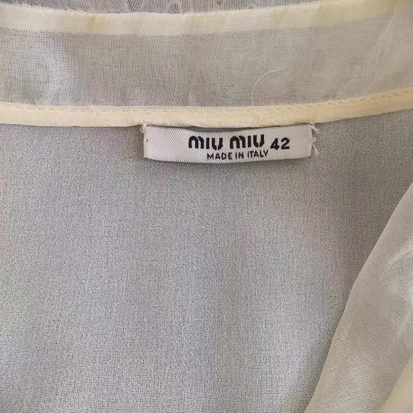 Miu Miu MIU MIU Crystal Buckle Organza Paneled Dress 42 Size M / US 6-8 / IT 42-44 - 4 Thumbnail