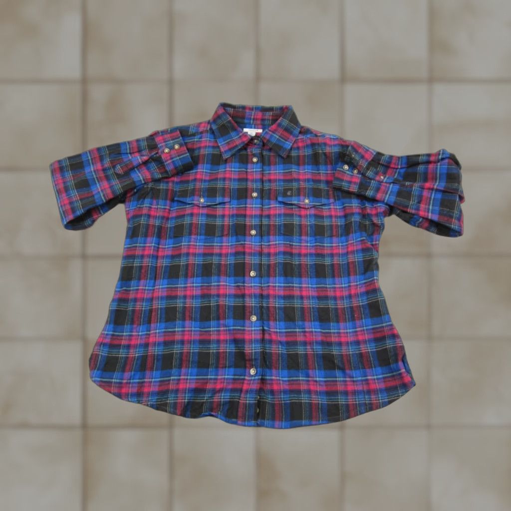 Carhartt Carhartt Shirt Womens XL Black Plaid Flannel Button Up Work Shirt XL Size XL / US 12-14 / IT 48-50 - 1 Thumbnail