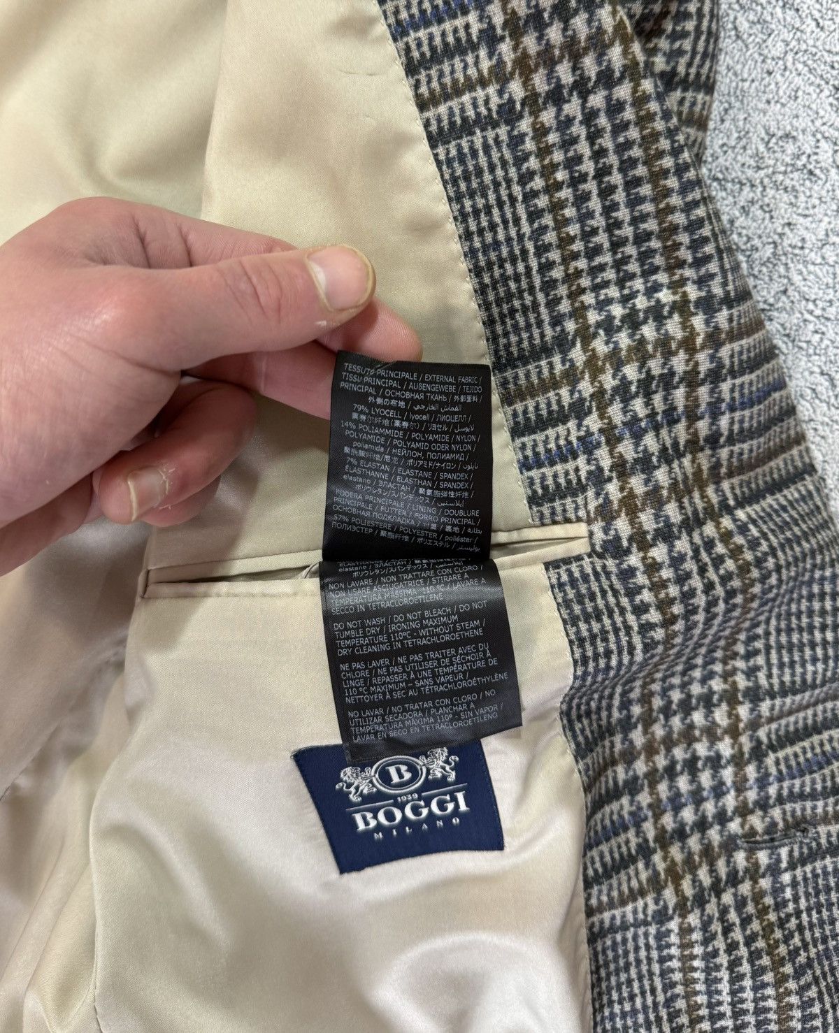 Boggi Boggi Milano B Jersey Blazer 2Button 54 Beige Men Made Italy Size 44R - 10 Thumbnail
