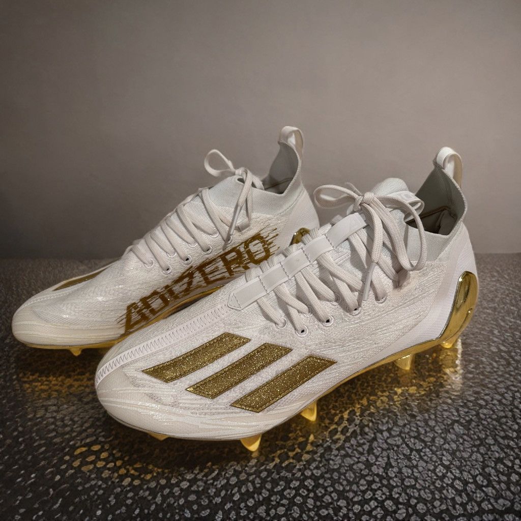 Adidas Adidas Adizero White Metallic Gold Primeknit Football Cleats Size US 11.5 / EU 44-45 - 20 Thumbnail