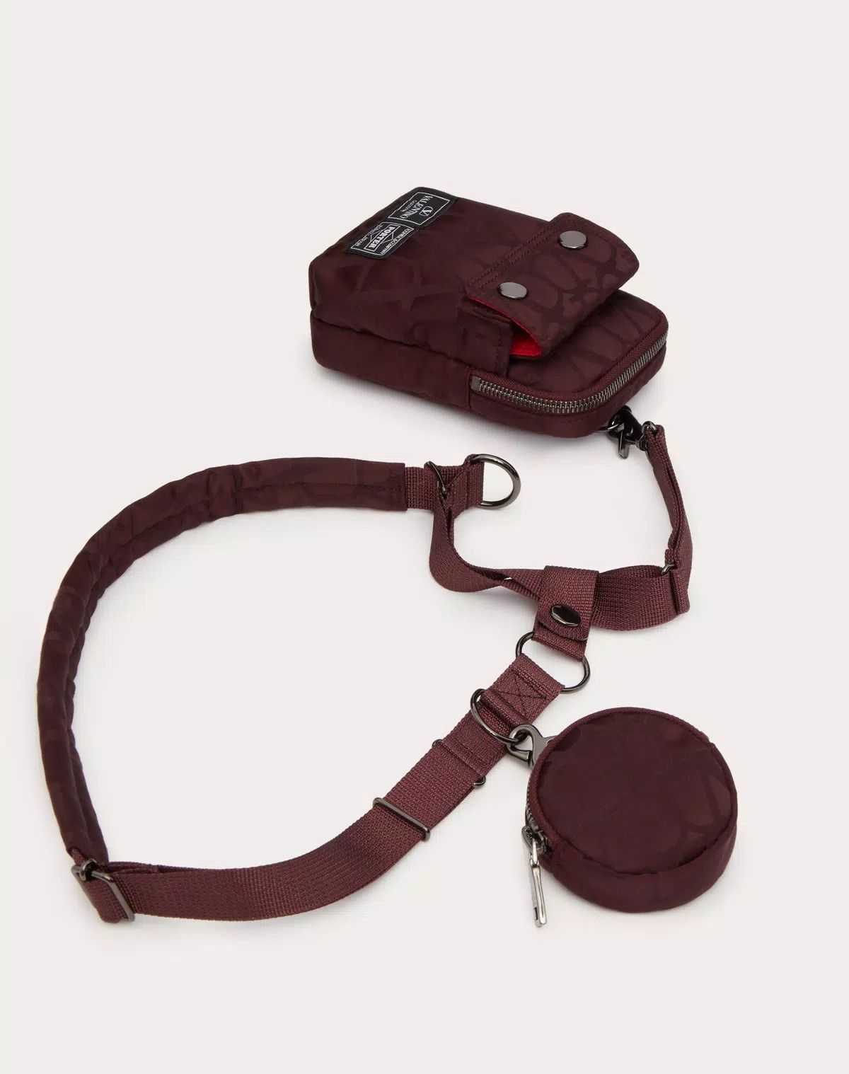 Valentino oc11z0725 Size: OS/ Porter Shoulder Pouch in Dark Red Size ONE SIZE - 5 Thumbnail