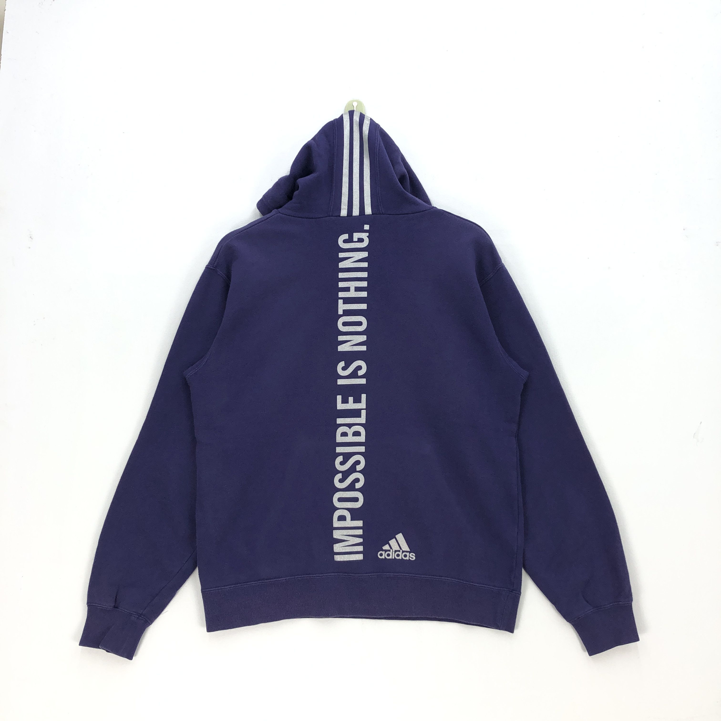 Adidas × Vintage Adidas Sweater Hoodie Impossible Nothing Hooded Sweatshirt Size S / US 4 / IT 40 - 2 Thumbnail