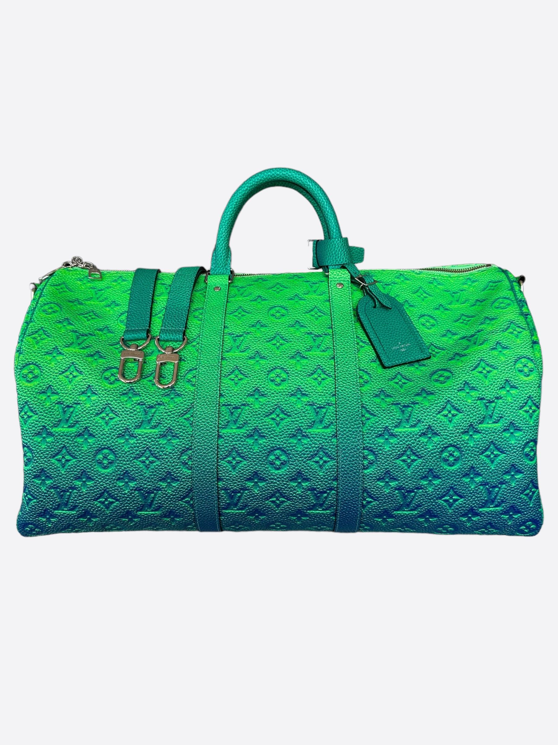 image of Louis Vuitton Green & Blue Monogram Illusion Keepall 50, Men's