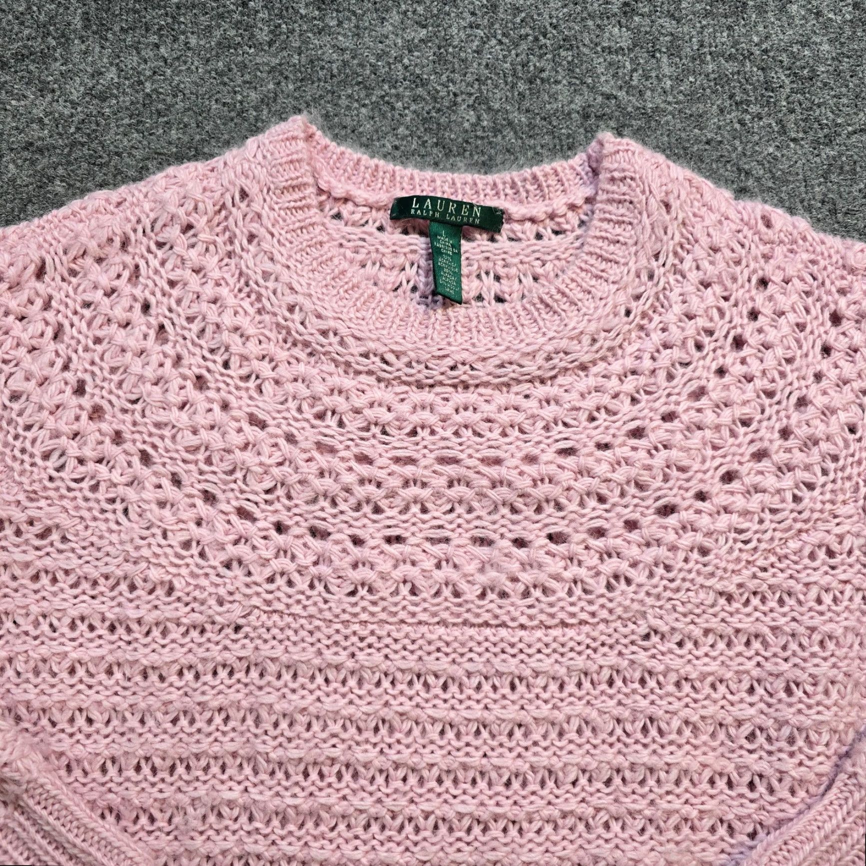 Ralph Lauren VINTAGE Lauren Ralph Lauren Sweater Womens Large Pink Alpaca Blend Chunky Knit Casual Size L / US 10 / IT 46 - 2 Thumbnail