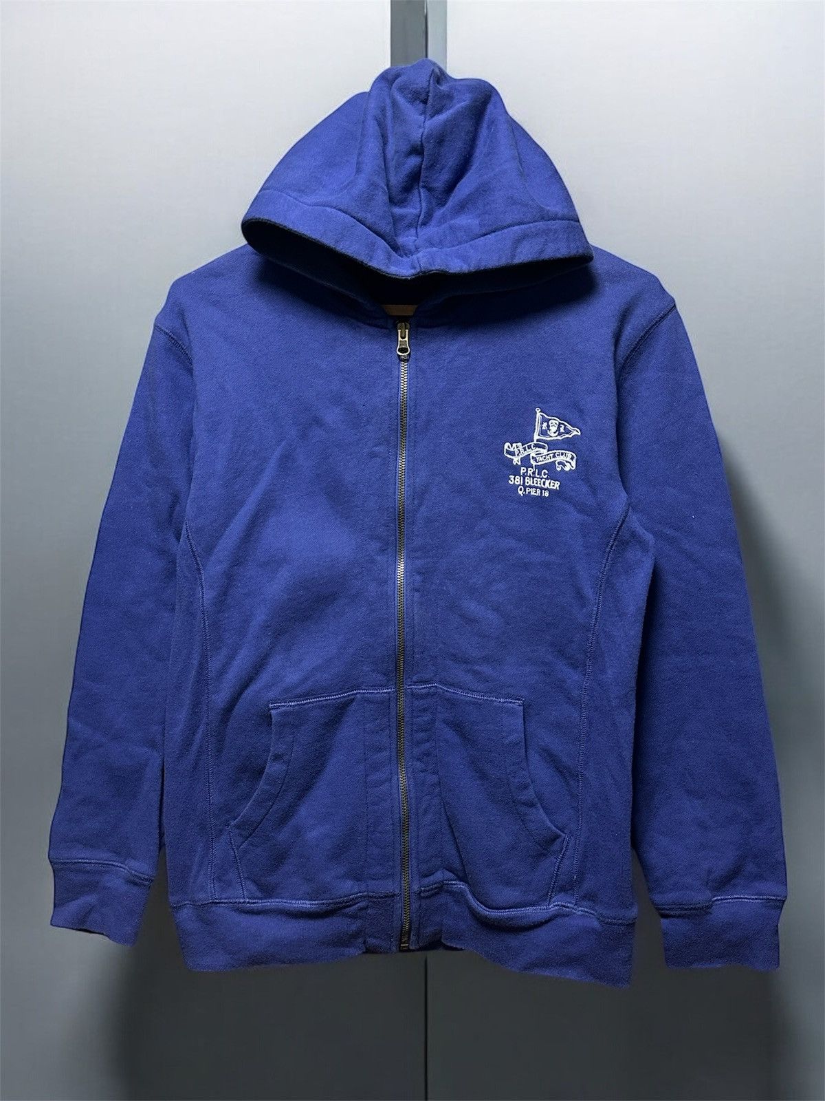 Polo Ralph Lauren × Vintage Vintage 90’s Polo Ralph Lauren Pirate Skull Blue Zip Hoodie Size US S / EU 44-46 / 1 - 1 Thumbnail