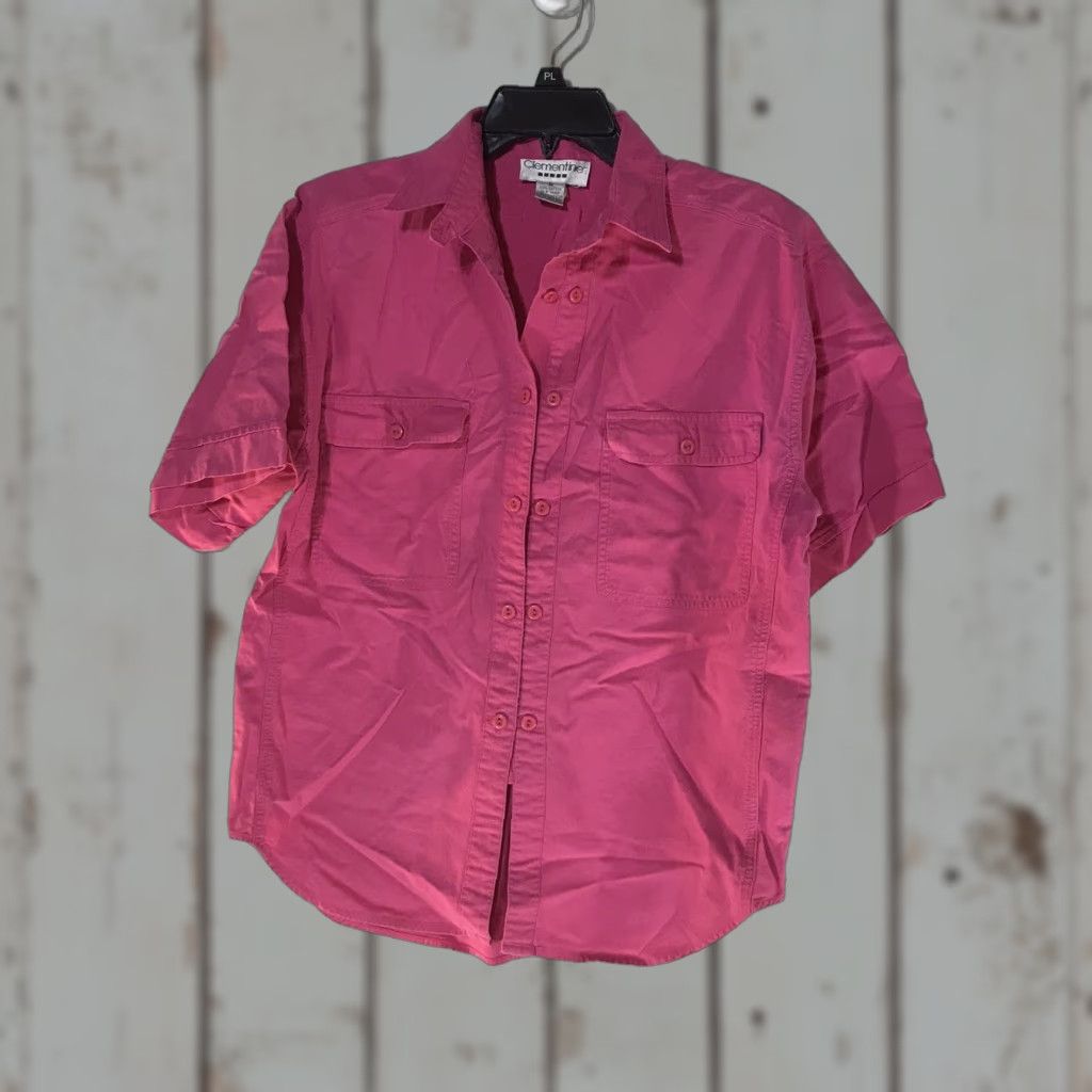 Pinko VINTAGE Clementine Button-Up Shirt Womens Medium Pink Casual Lightweight Short Sleeve Size M / US 6-8 / IT 42-44 - 1 Thumbnail