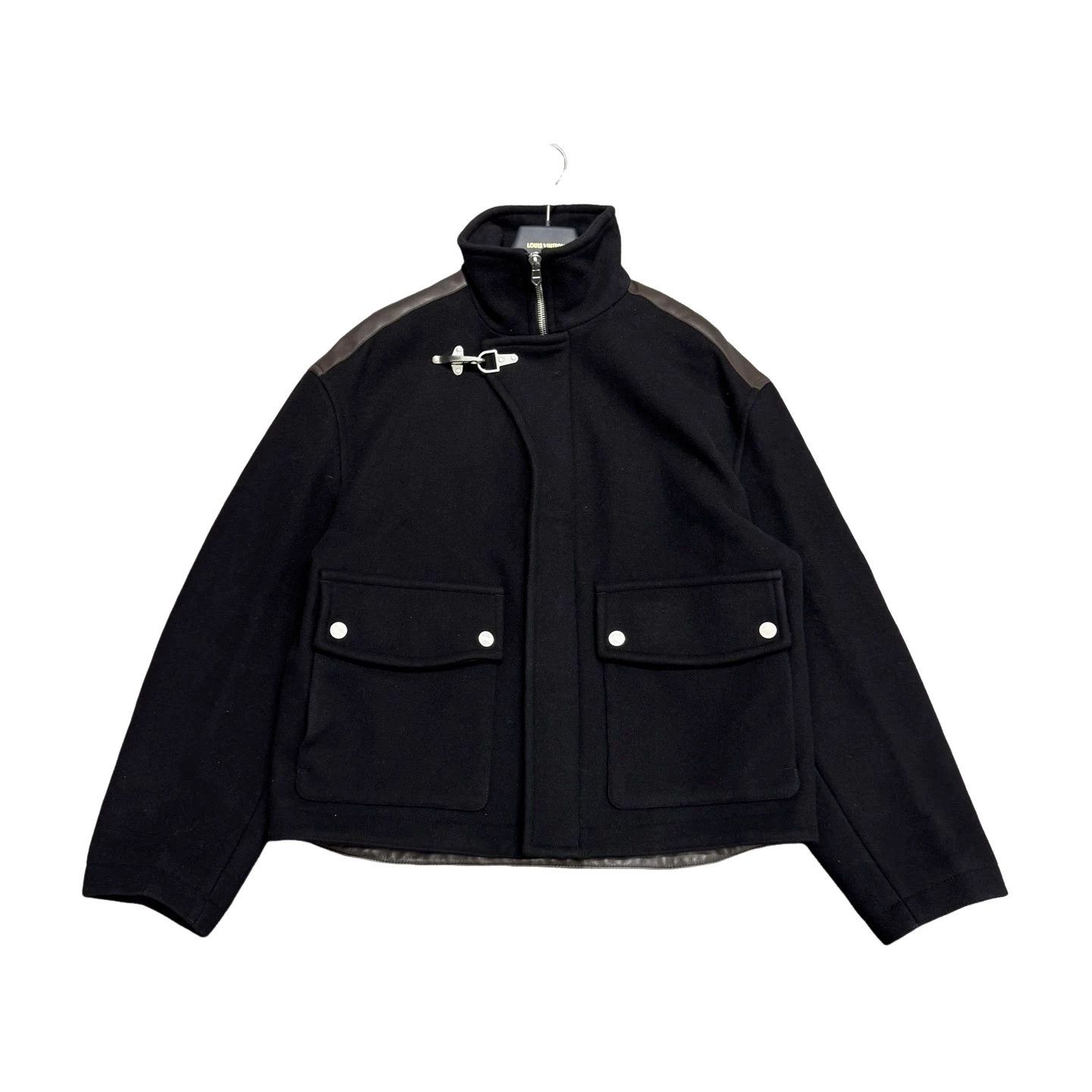 Hermes Hermes Leather Trim Wool Jacket Size 52 Size US L / EU 52-54 / 3 - 1 Thumbnail