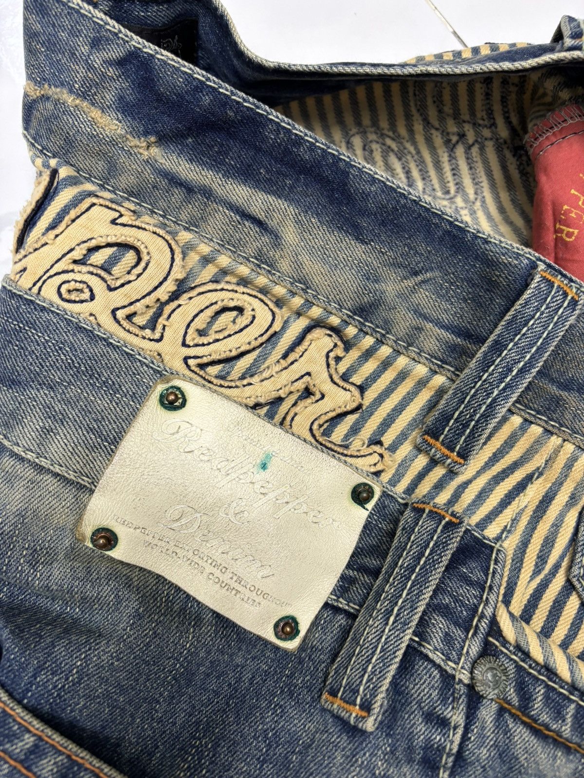 Kapital Red Pepper Double Waist Claw Mark Distressed Denim Jeans Size US 30 / EU 46 - 15 Thumbnail