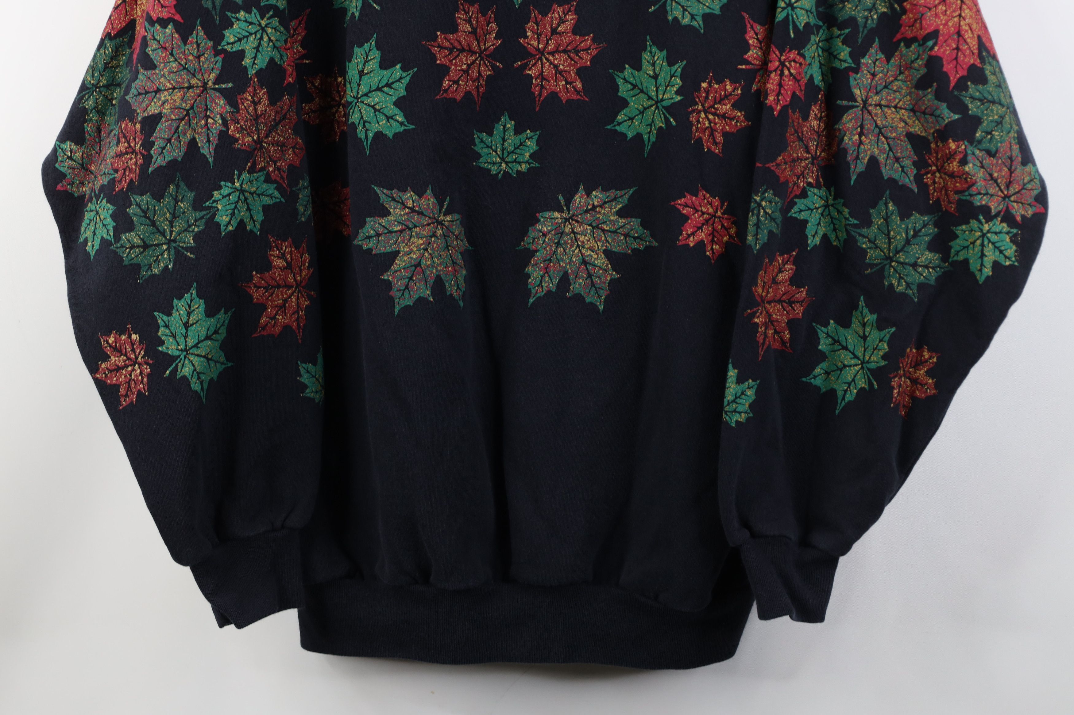 Vintage Vintage 90s Streetwear Fall Leaves Layered Sweatshirt USA Size XL / US 12-14 / IT 48-50 - 3 Thumbnail