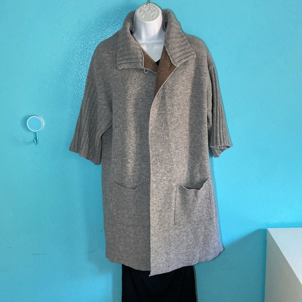 Other AIDA Womens Size M Gray Long Cardigan Sweater Wool Blend One Size M / US 6-8 / IT 42-44 - 1 Thumbnail