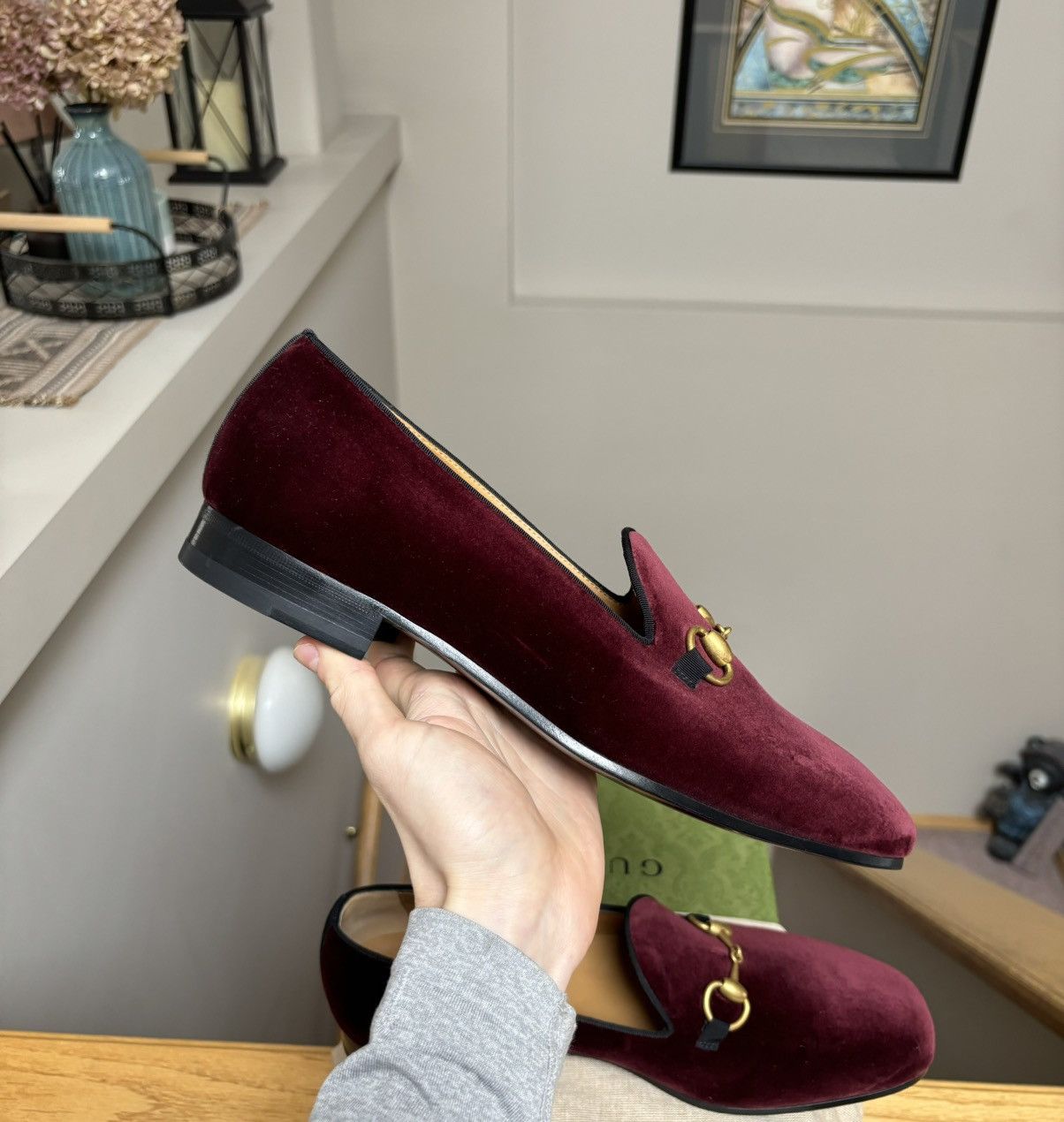 Gucci Gucci Suede/Velvet Burgundy Horsebit Loafer Size US 9 / EU 42 - 3 Thumbnail
