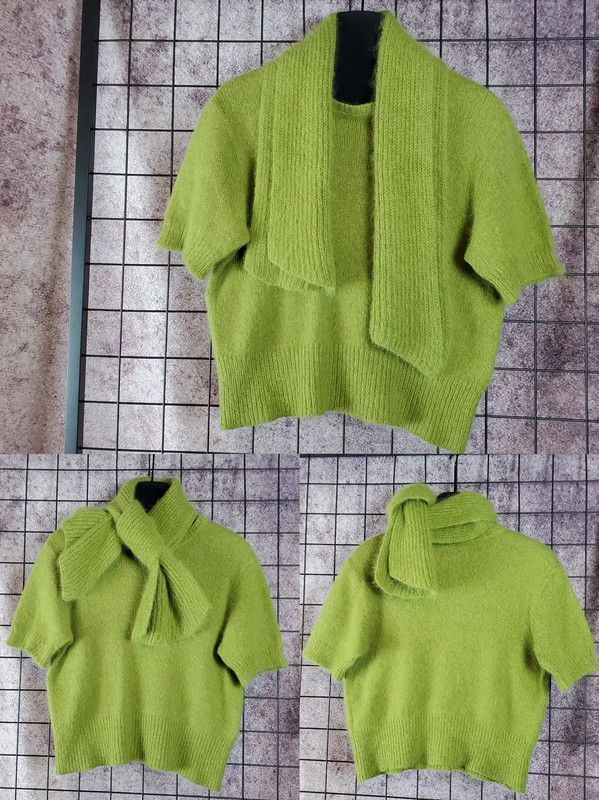 Yves Saint Laurent YSL Lightweight Green Cashmere Knit Top 0089 Size M / US 6-8 / IT 42-44 - 1 Thumbnail