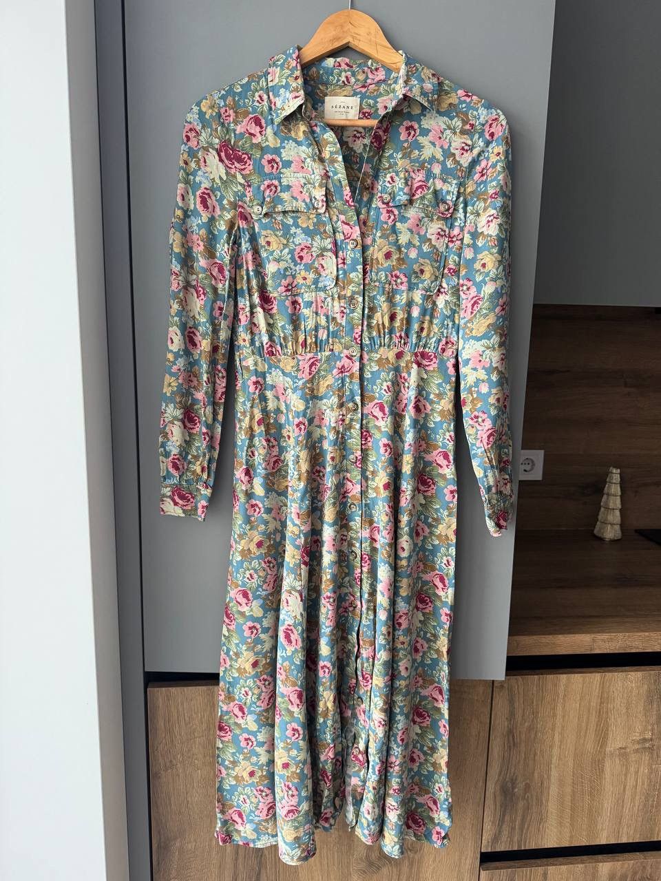 Sezane Sezane Paris Floral Pattern Belted Multicolor Maxi Dress Size XS / US 0-2 / IT 36-38 - 1 Thumbnail