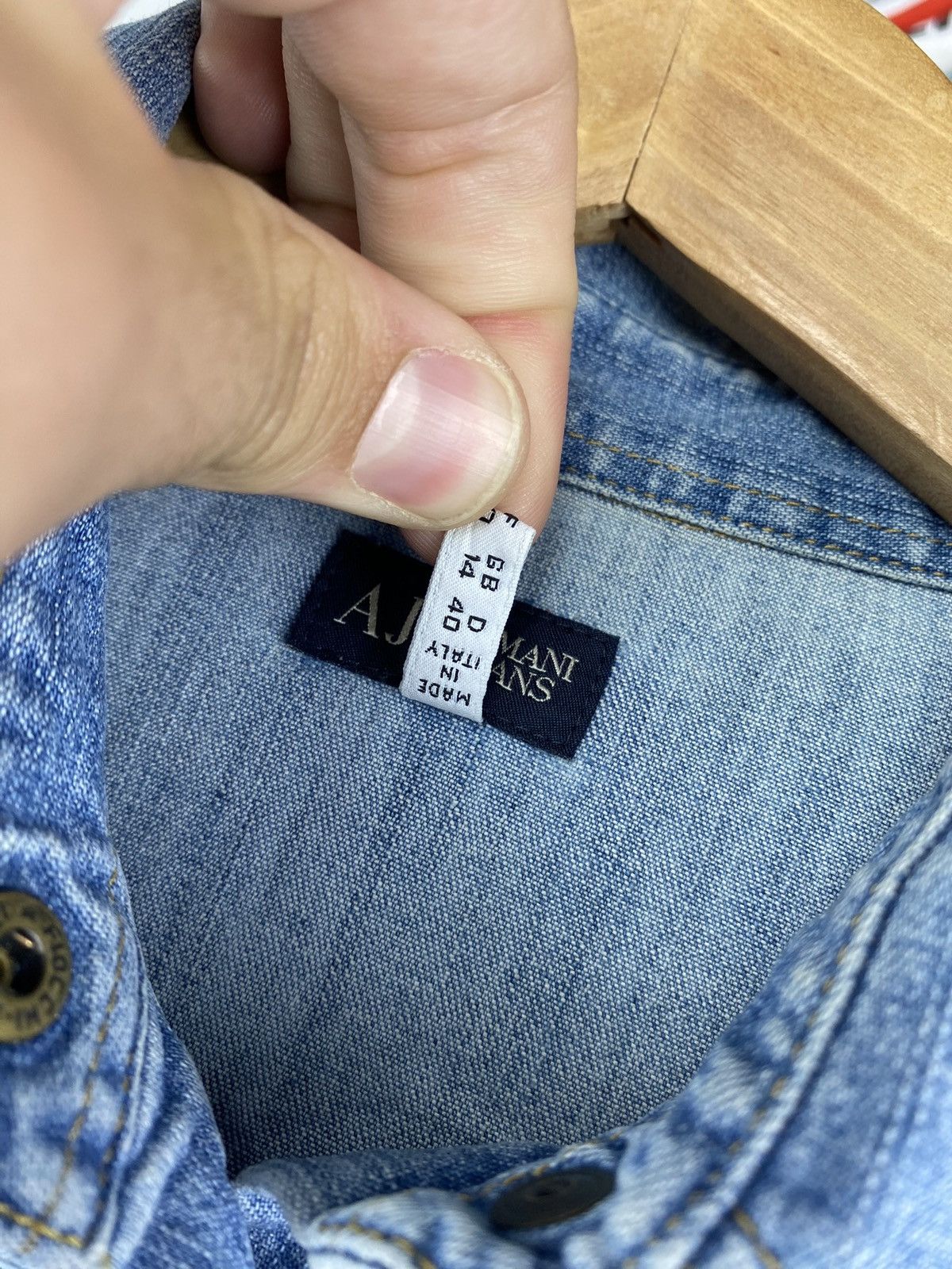 Designer × Giorgio Armani × Vintage 90s Giorgio Armani Jeans Blue Denim Indigo Rare Pocket Shirt Size L / US 10 / IT 46 - 4 Thumbnail