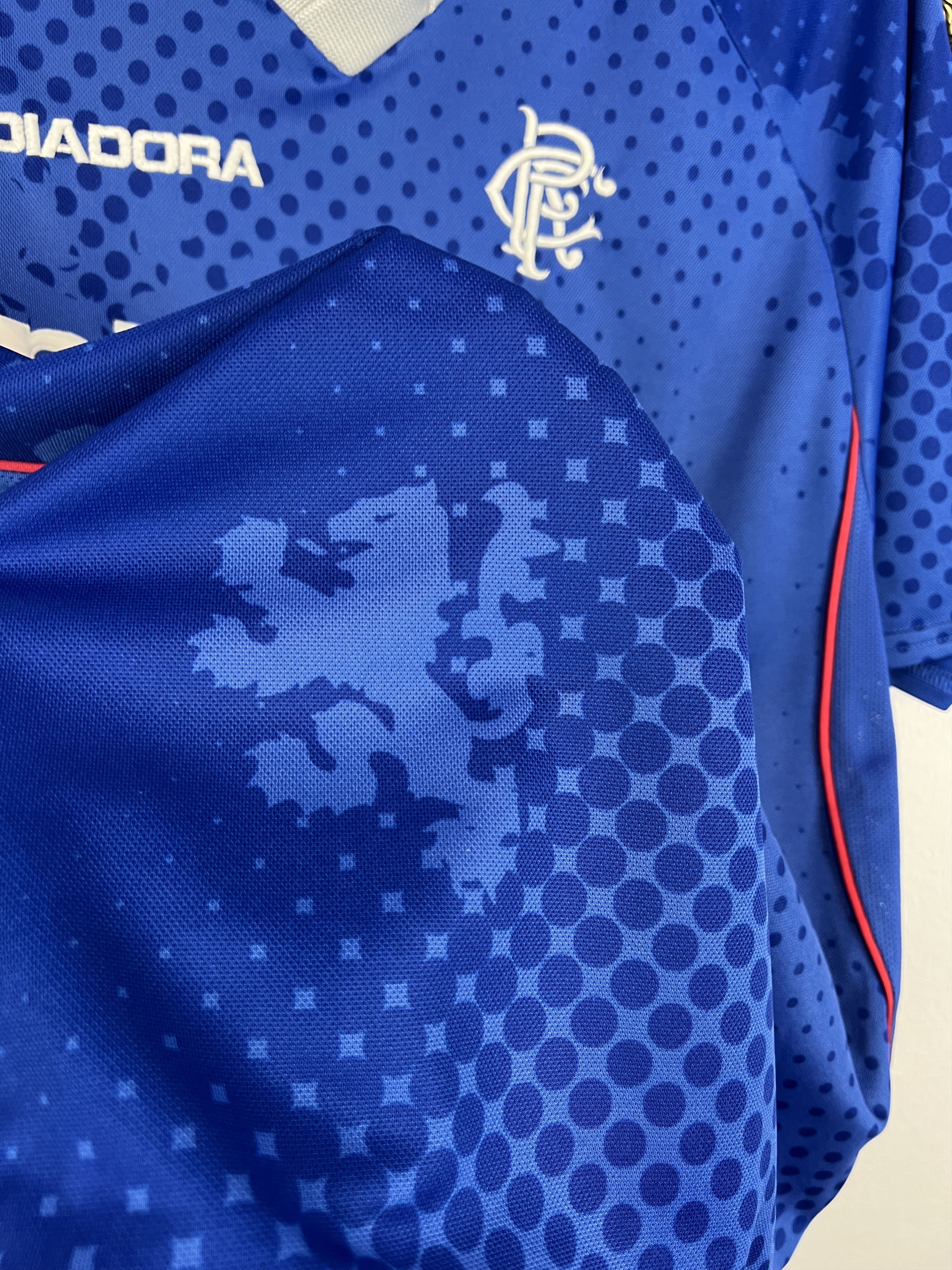 Diadora Rangers Home football shirt 2002 Soccer Jersey Trikot Size US S / EU 44-46 / 1 - 4 Thumbnail