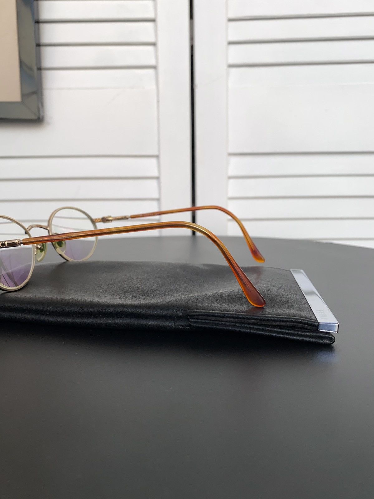 Gucci Vintage 90s Gucci GG 1333 GB1 Round Glasses Gold & Tortoise Size ONE SIZE - 5 Thumbnail