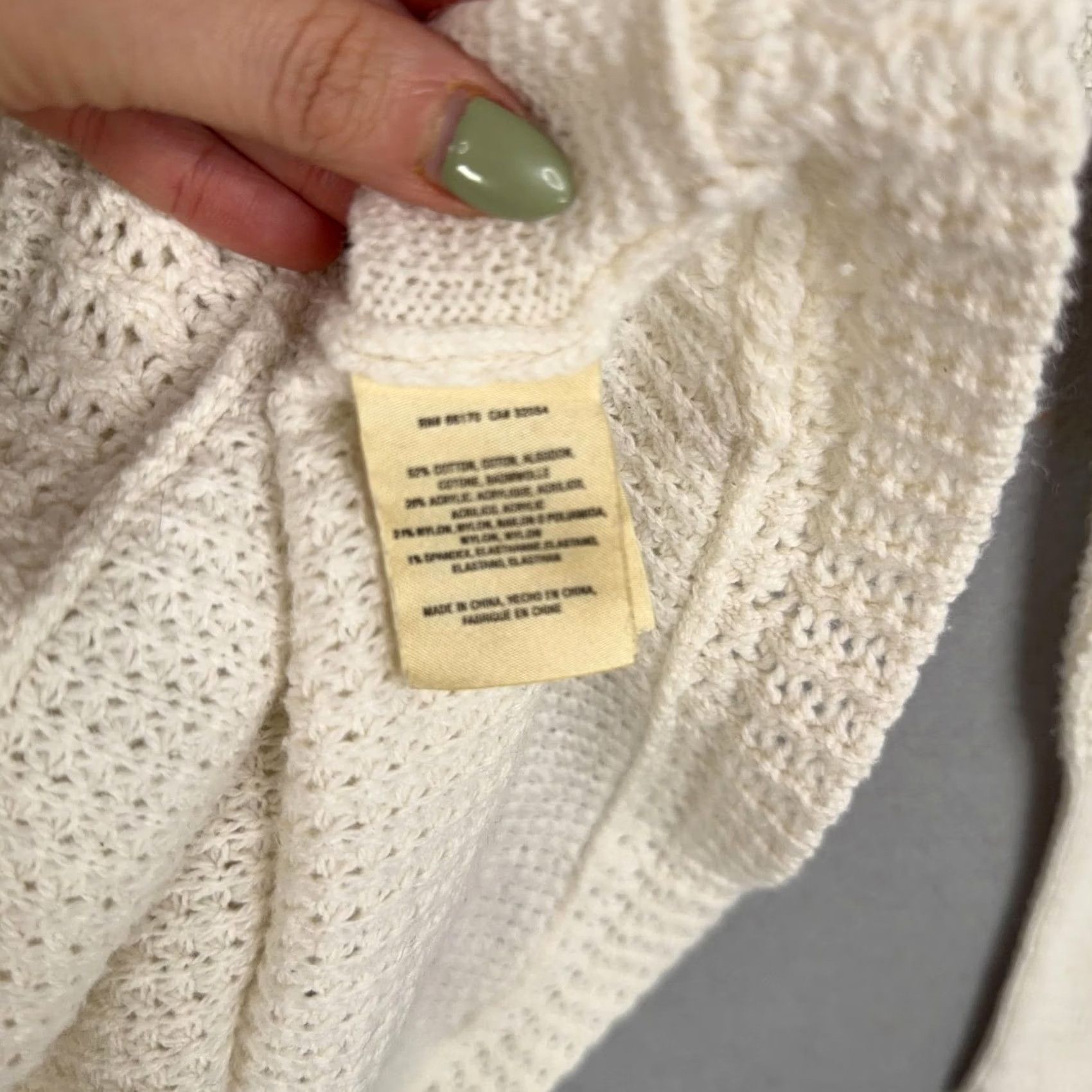 Vintage Angel Of The North Sweater Tunic Womens M White Cowl Neck Waffle Knit Slim Size M / US 6-8 / IT 42-44 - 5 Thumbnail