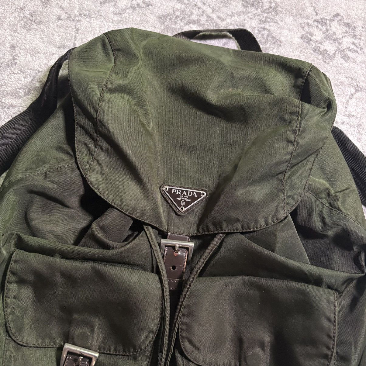 Prada Prada Milano Ebano Nylon Backpack Green Size ONE SIZE - 2 Thumbnail