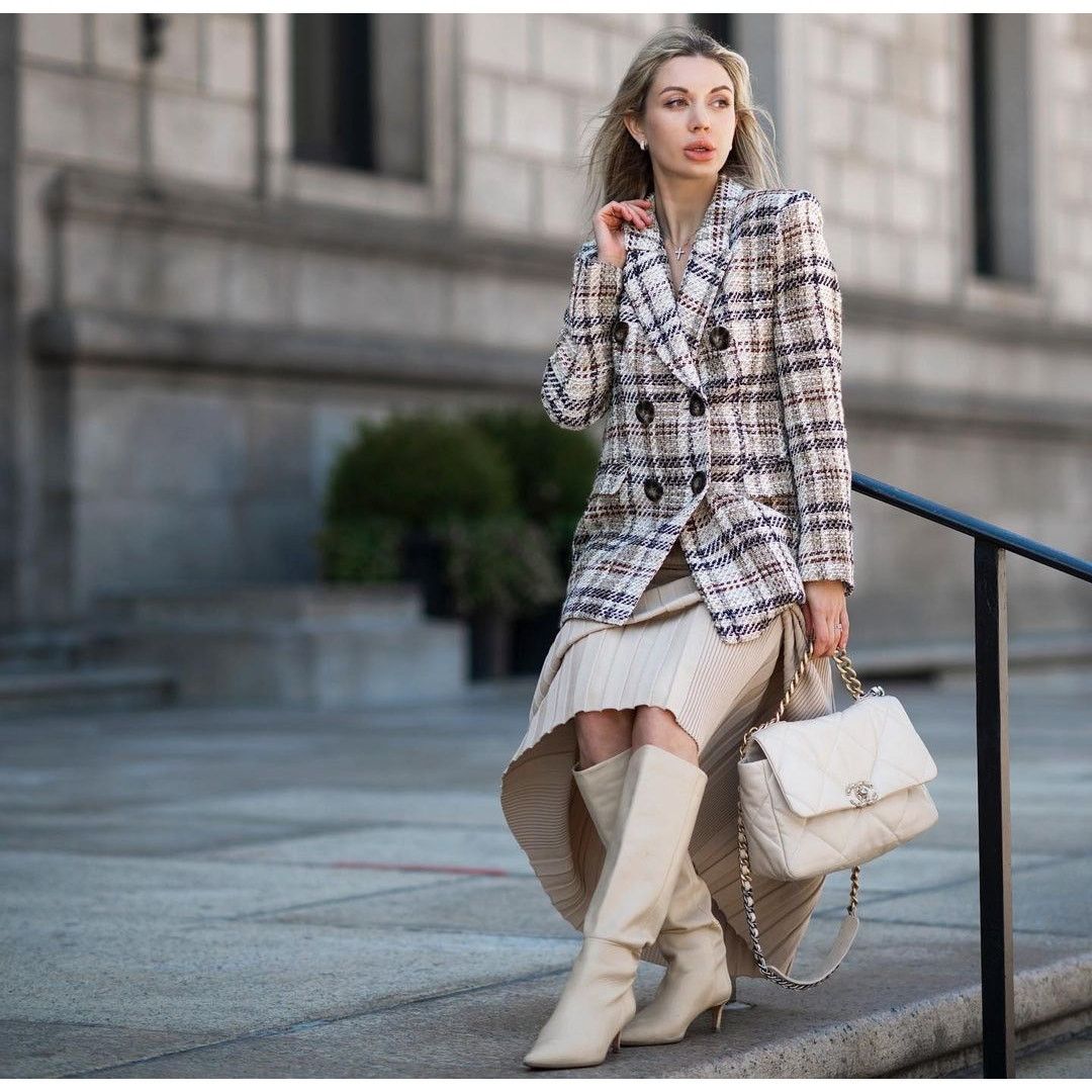 Zara ZARA Wool-Blend Double Breasted Plaid Blazer NWT Size L / US 10 / IT 46 - 19 Thumbnail