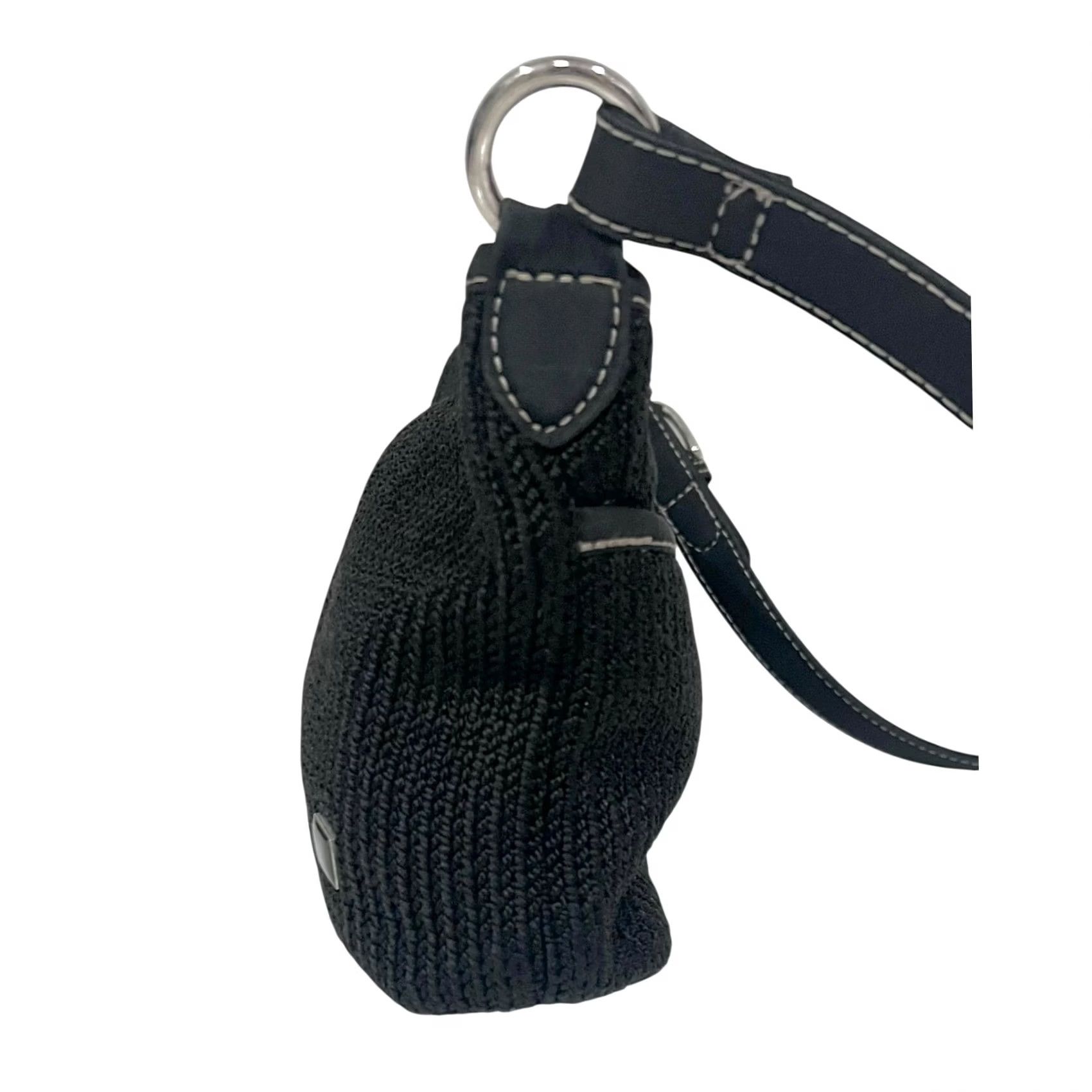 The Sak The Sak Purse Black Crochet Crossbody Bag Classic Slim Zipper 7x7” Style 4516 Size ONE SIZE - 7 Thumbnail