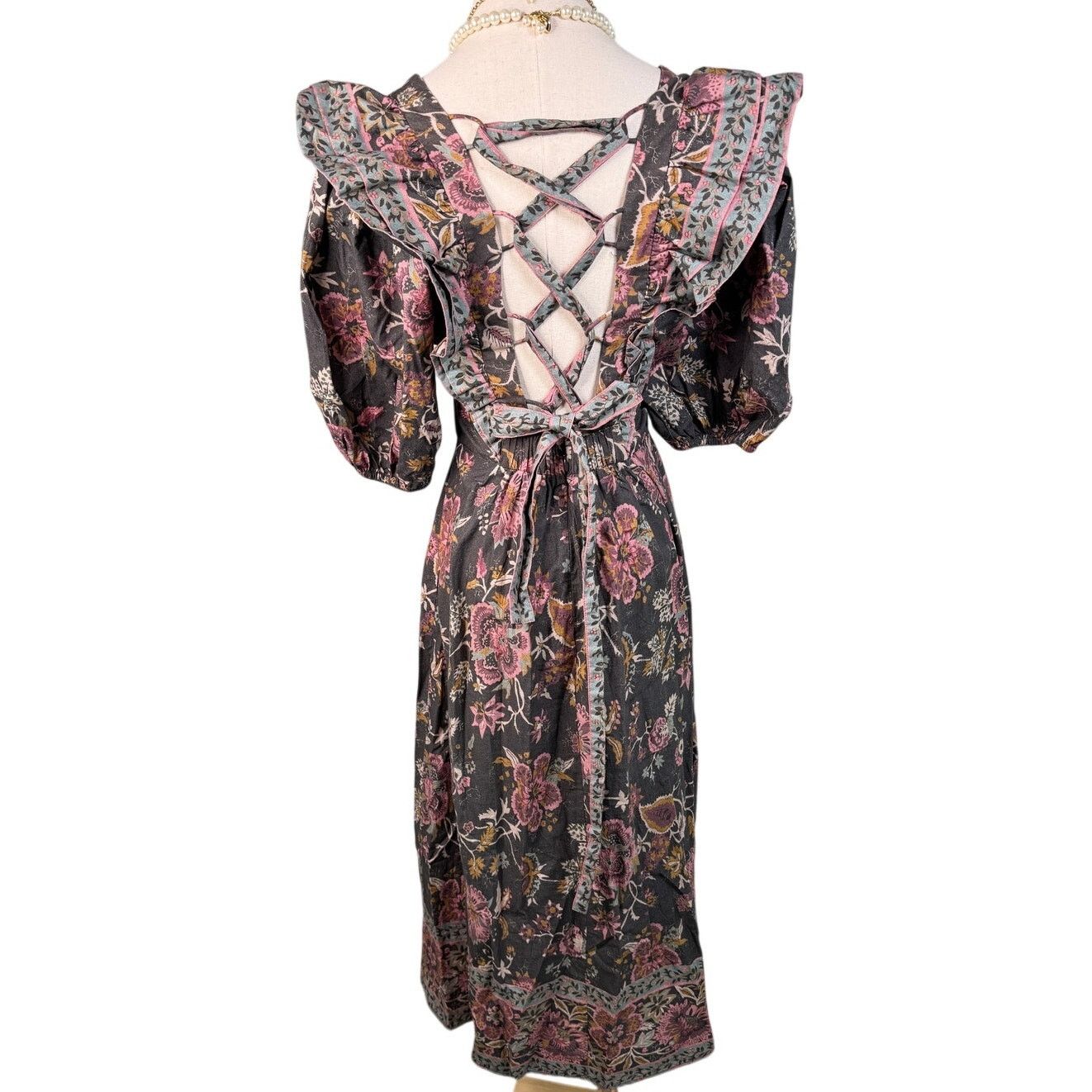 Sea New York Sea New York Tess Cotton Midi Dress Black Floral size 00 XS Size XXS / US 00 / IT 34 - 10 Thumbnail