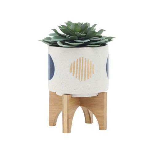 Designer × Homemade S/2 5/8" FUNKY PLANTER W/ STAND, WHITE Size US L / EU 52-54 / 3 - 4 Thumbnail