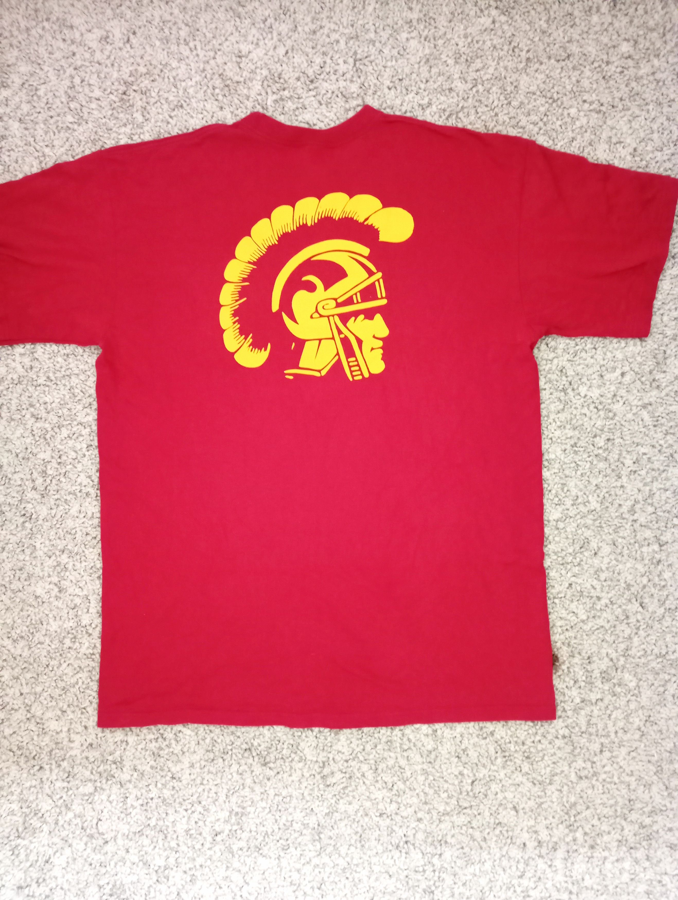 Nike × Vintage Vintage Nike Team USC Red Yellow Tshirt XL Size US XL / EU 56 / 4 - 2 Thumbnail
