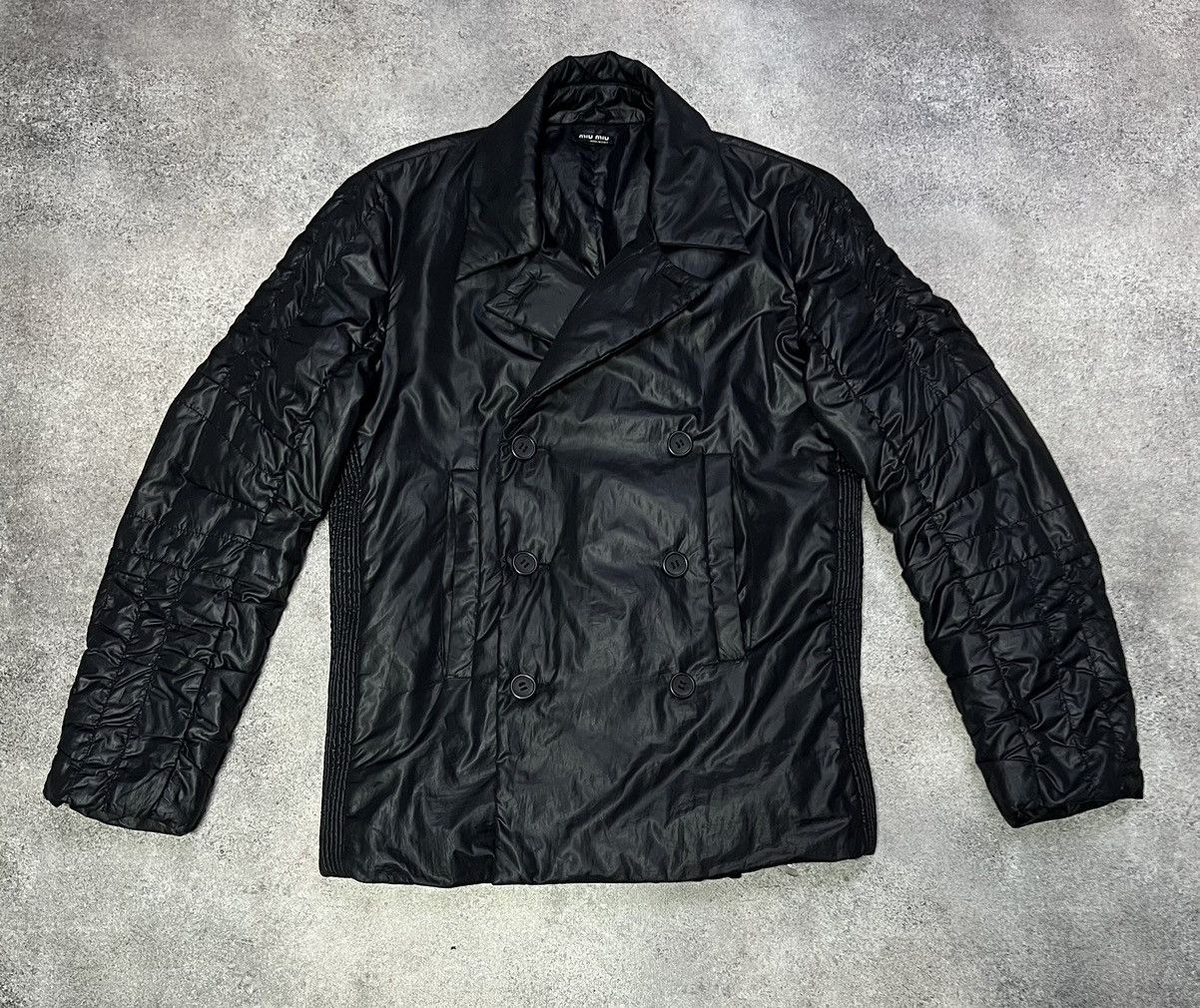 image of Miu Miu Vintage Padded Jacket in Black, Men's (Size Medium)