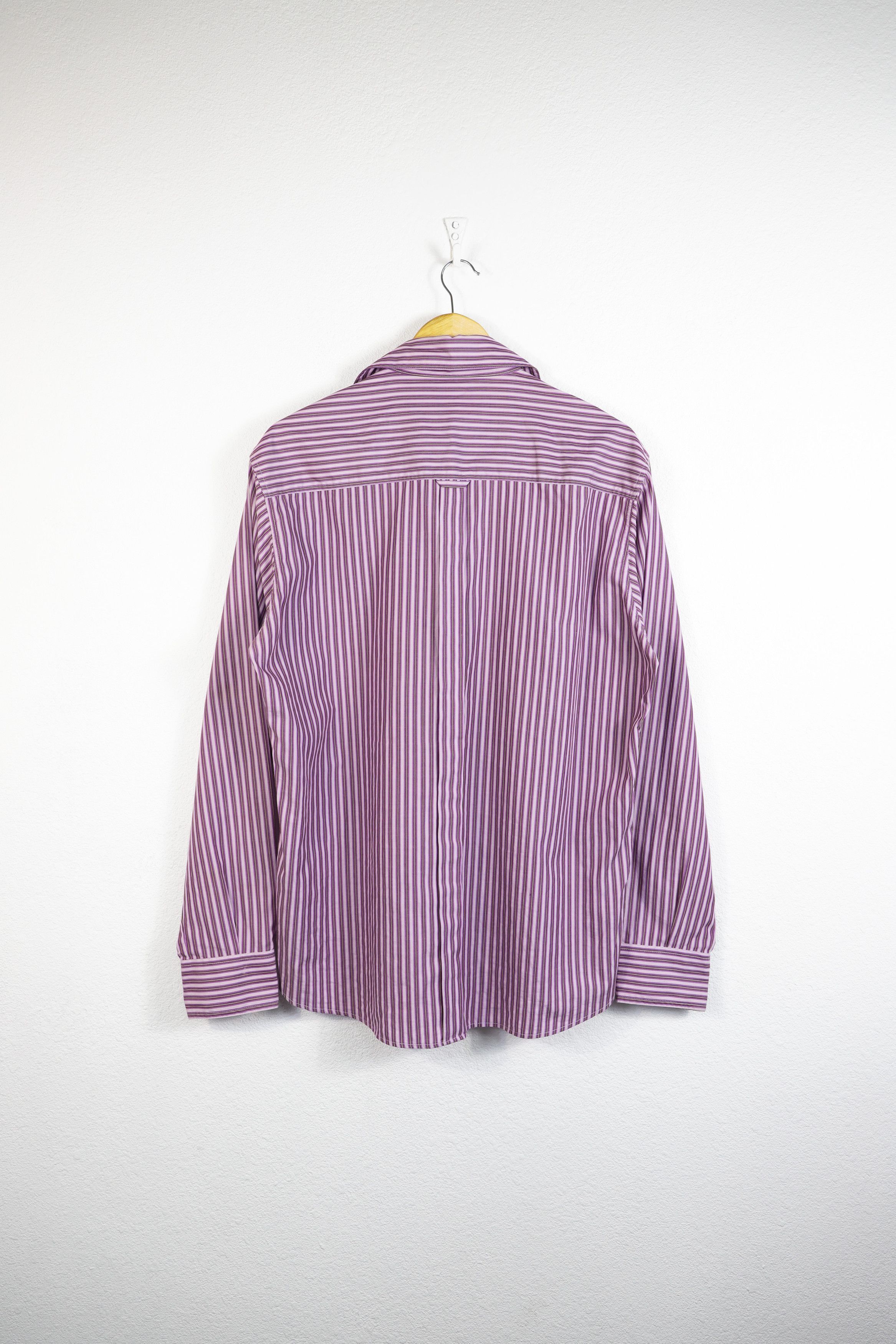 Dolce & Gabbana Dolce & Gabbana Pocket Logo Tab Purple Striped Shirt L Size US L / EU 52-54 / 3 - 9 Thumbnail