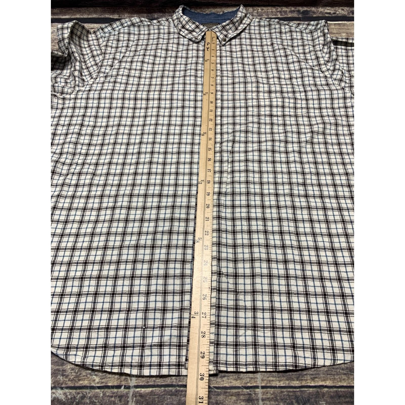Vintage CE Schmidt Long Sleeve Shirt Mens Size 2XL Plaid White Blue Brown Button Down Size US XXL / EU 58 / 5 - 6 Thumbnail