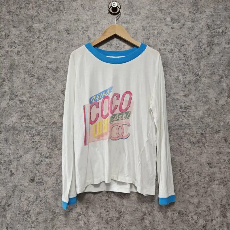 Chanel Chanel White Cotton Long Sleeve T-Shirt 0089 Size M / US 6-8 / IT 42-44 - 1 Thumbnail