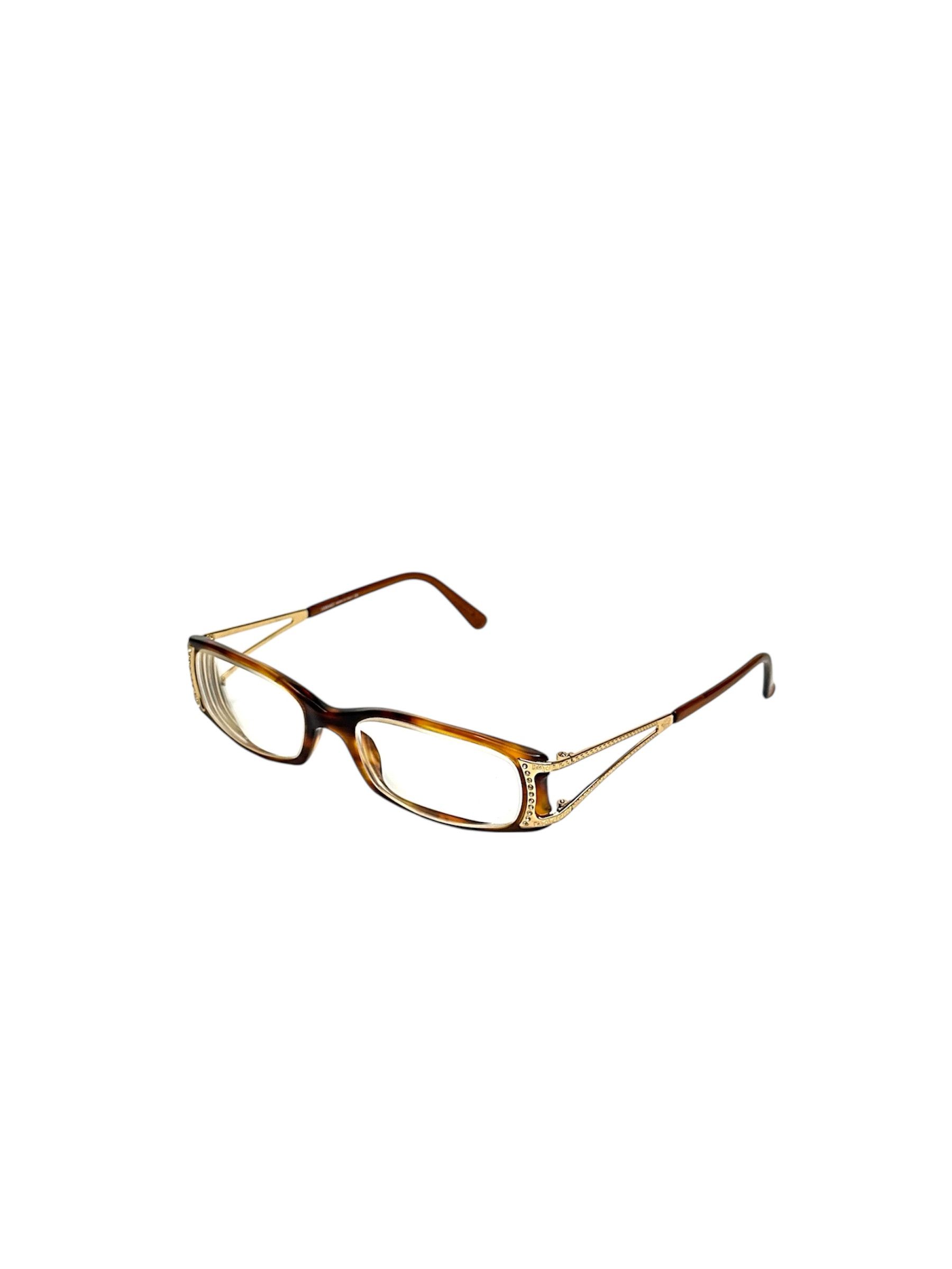 Versace Versace Gold Barocco Ornament Slim Glasses Size ONE SIZE - 2 Thumbnail
