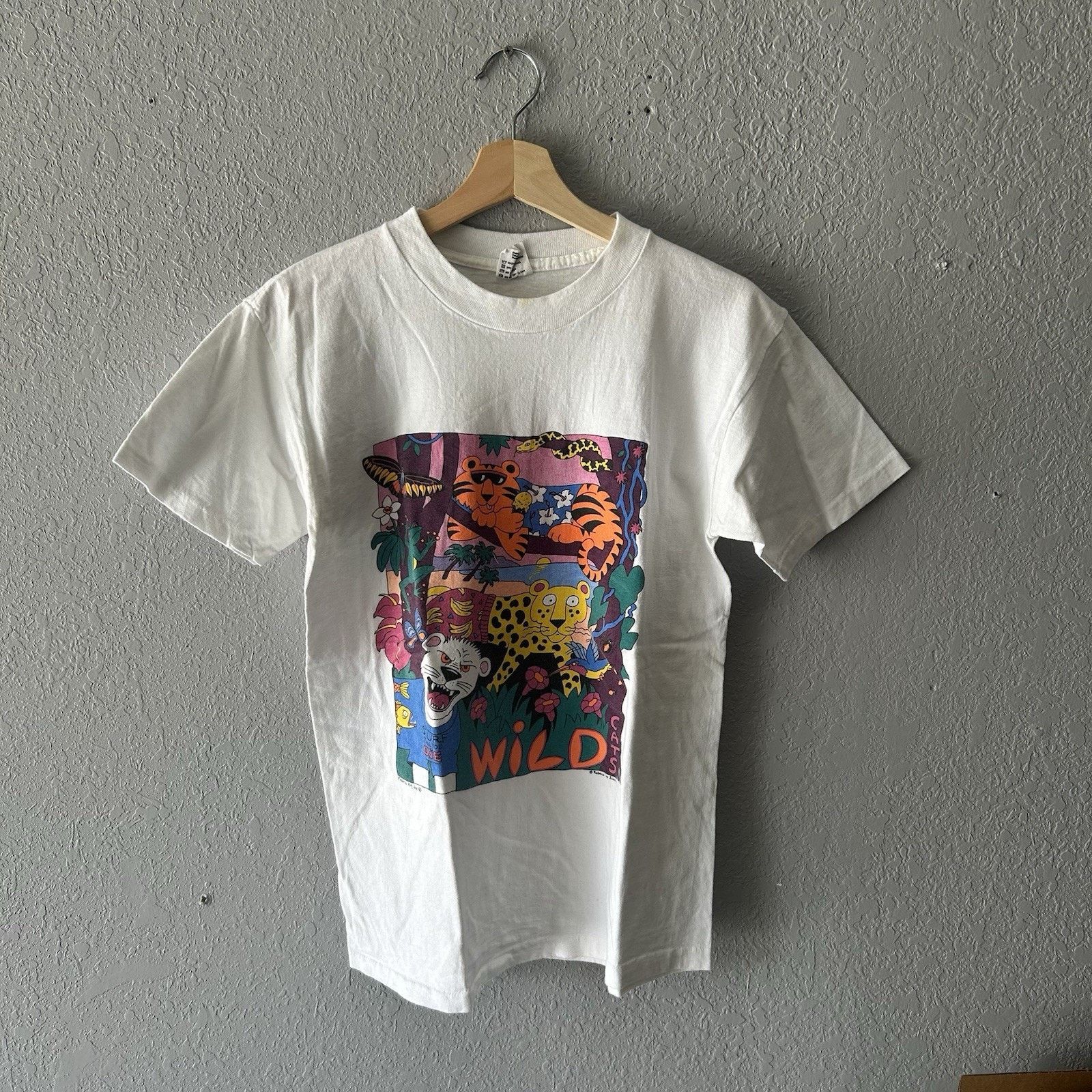 Vintage Vintage Fabric Art Tiger Tee Men Medium Single Stitch Nature Size US M / EU 48-50 / 2 - 1 Thumbnail