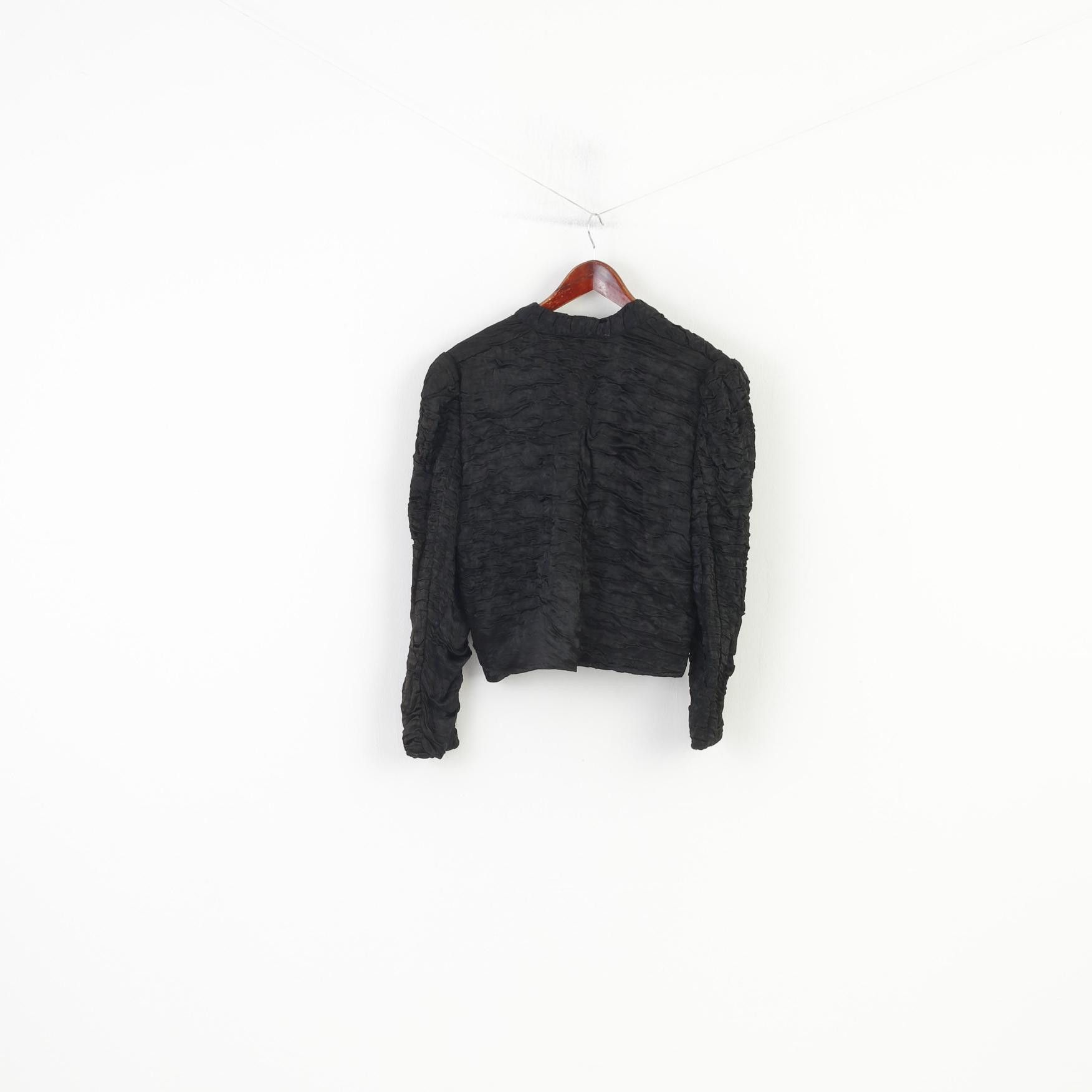 Vintage Evateks Women 1 L Jacket Bolero Black Full Zipper Puff 3698 Size L / US 10 / IT 46 - 6 Thumbnail