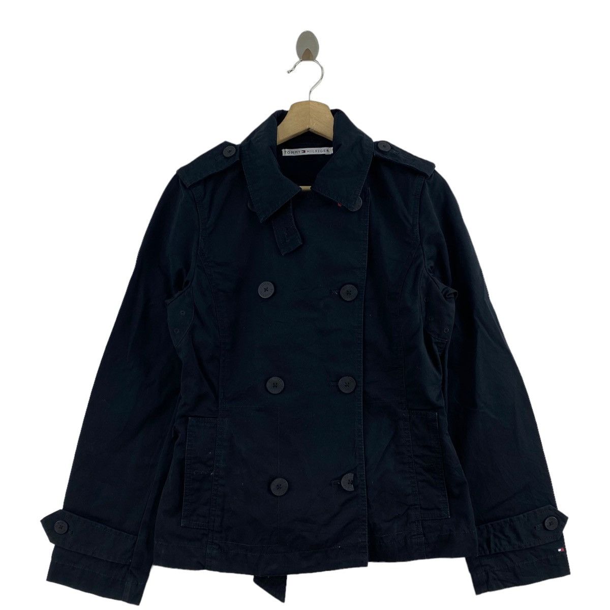 Tommy Hilfiger × Vintage Vintage TOMMY HILFIGER Plain Black Coat Size US S / EU 44-46 / 1 - 1 Thumbnail