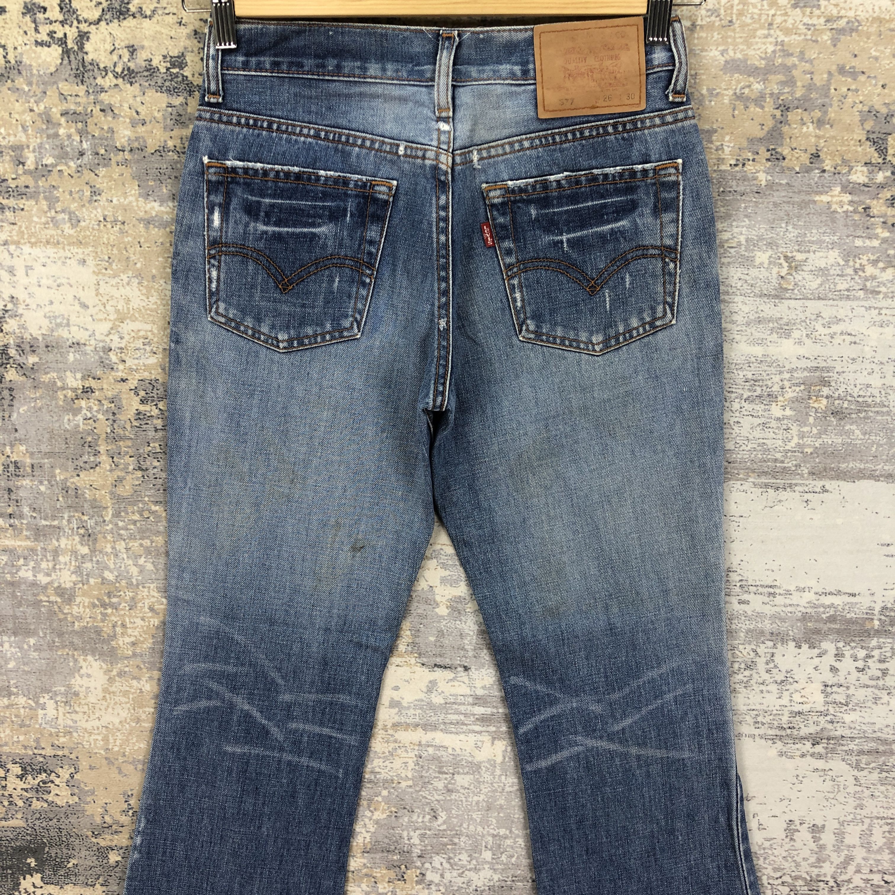 Levi's Vintage 90's Levis 577 Flare Faded Jeans Levis Bootcut Denim Size 26" / US 2 / IT 38 - 4 Thumbnail