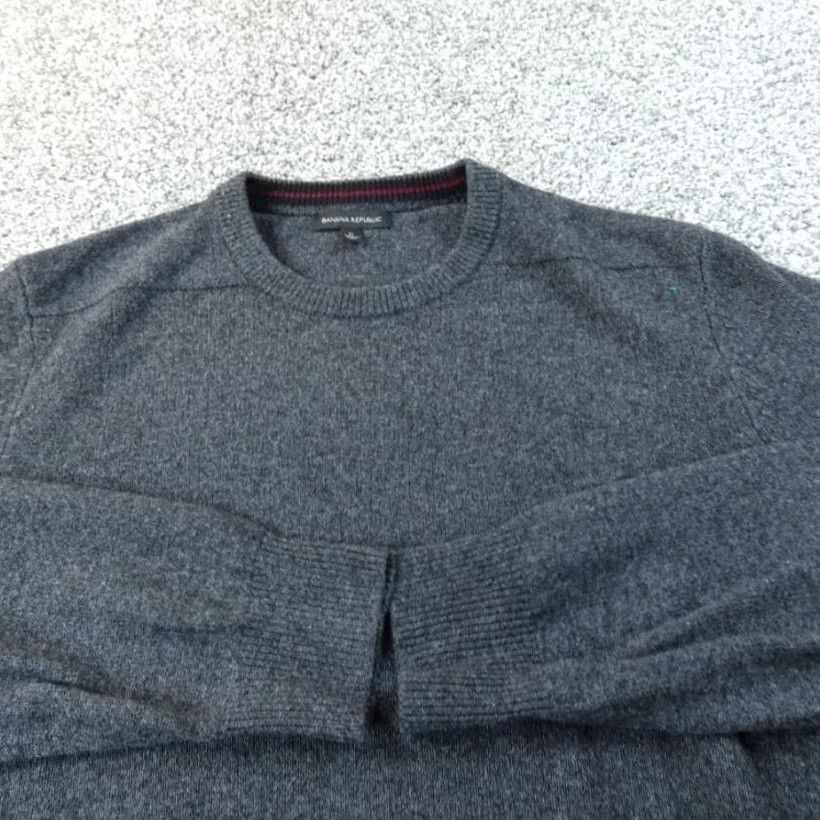 Banana Republic Banana Republic Sweater Mens XL Gray Merino Extra Fine Wool Pullover Crewneck Knit Shirt Size US XL / EU 56 / 4 - 3 Thumbnail