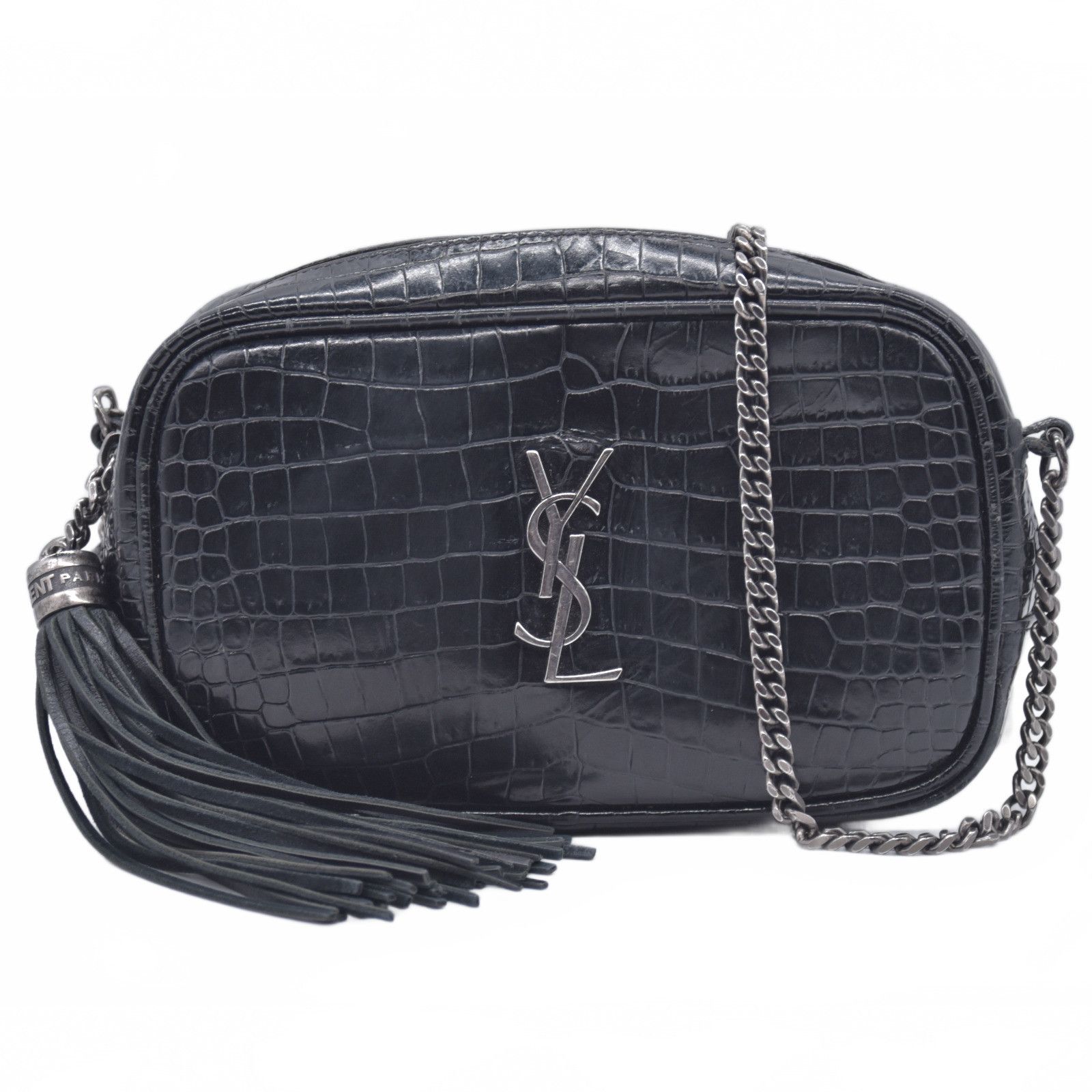Saint Laurent Paris 2019 Saint Laurent Calfskin Crocodile Embossed Monogram Mini Size ONE SIZE - 1 Thumbnail