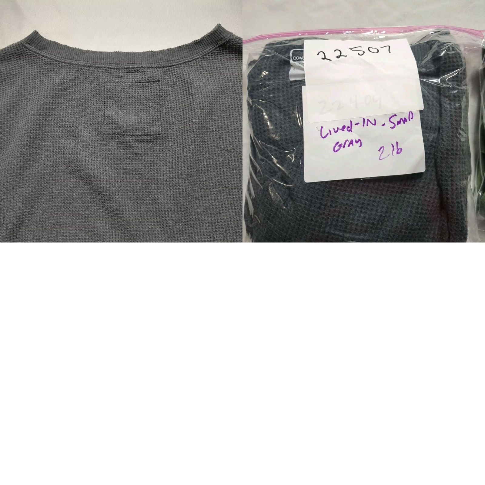 American Eagle Outfitters VINTAGE American Eagle Seriously Lived-In Waffle Knit Thermal Top Grey Small Oversized Size S / US 4 / IT 40 - 9 Thumbnail