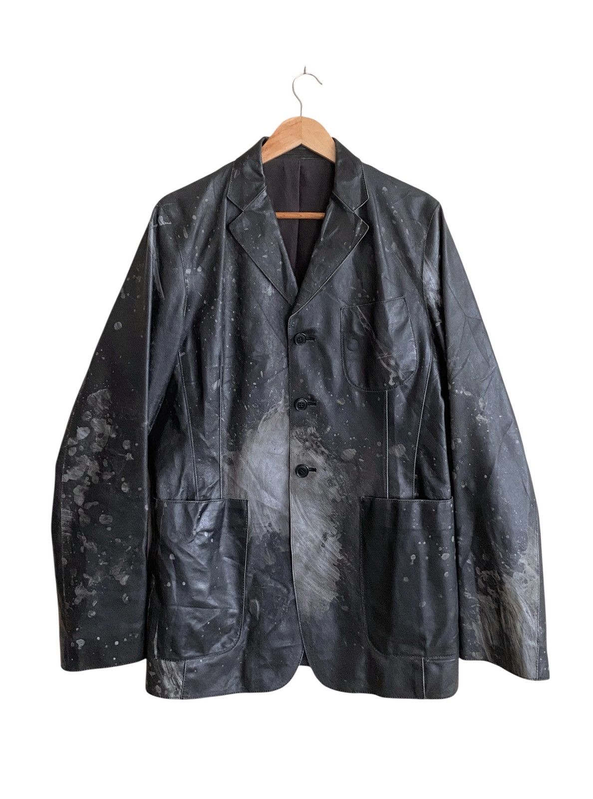 Japanese Brand Vintage Brand Men’s Melrose Painting Leather Jacket 1990s Size US L / EU 52-54 / 3 - 1 Thumbnail